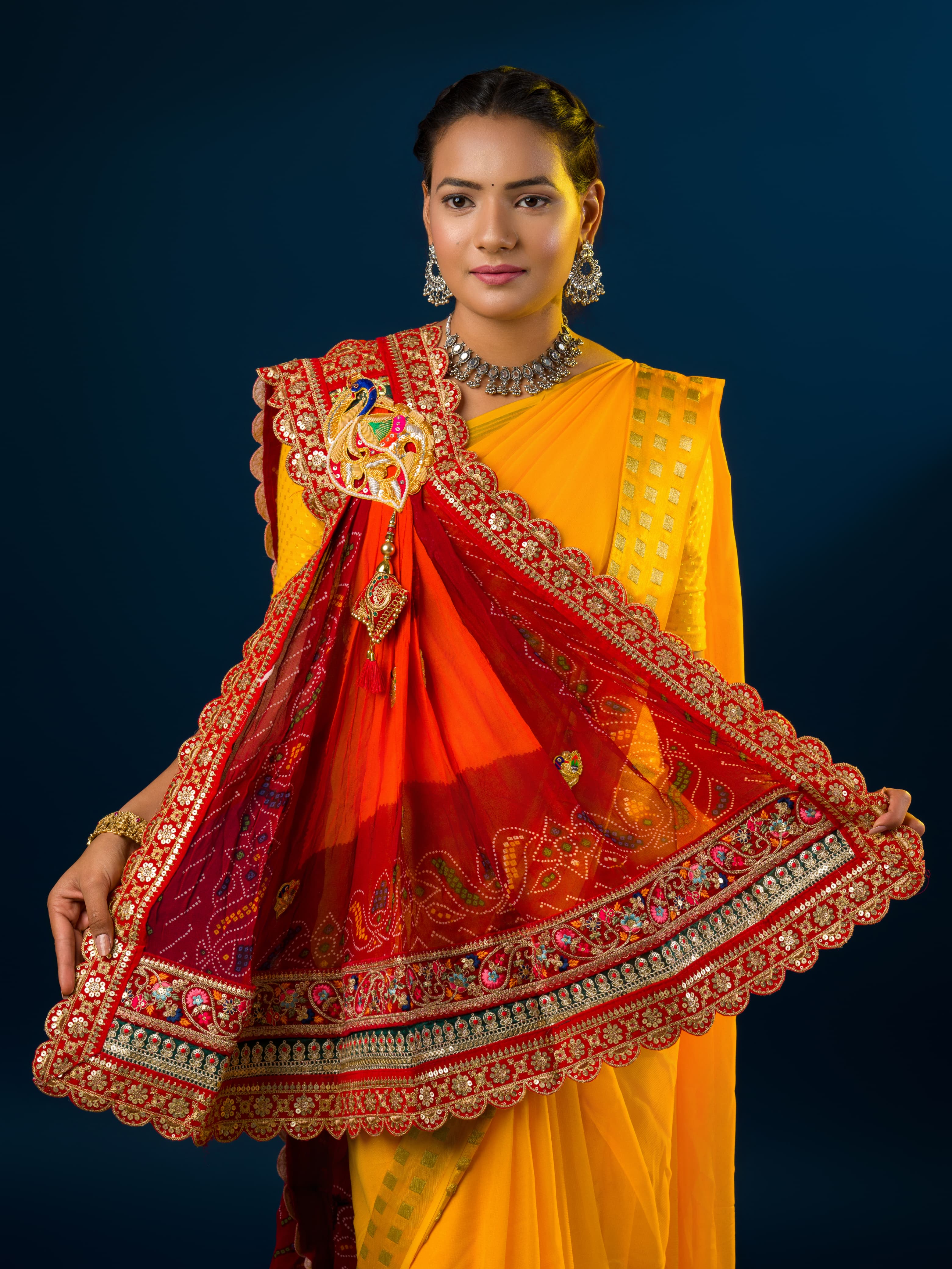 KcPc Latest Georgette Marwardi Broach Stole