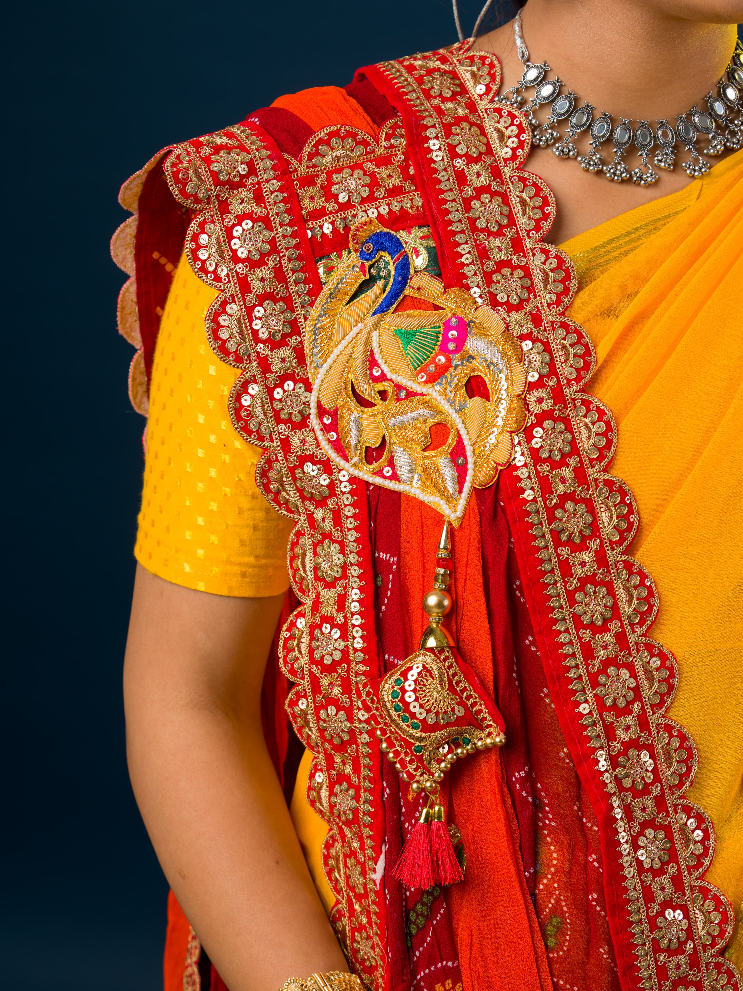 KcPc Latest Georgette Marwardi Broach Stole