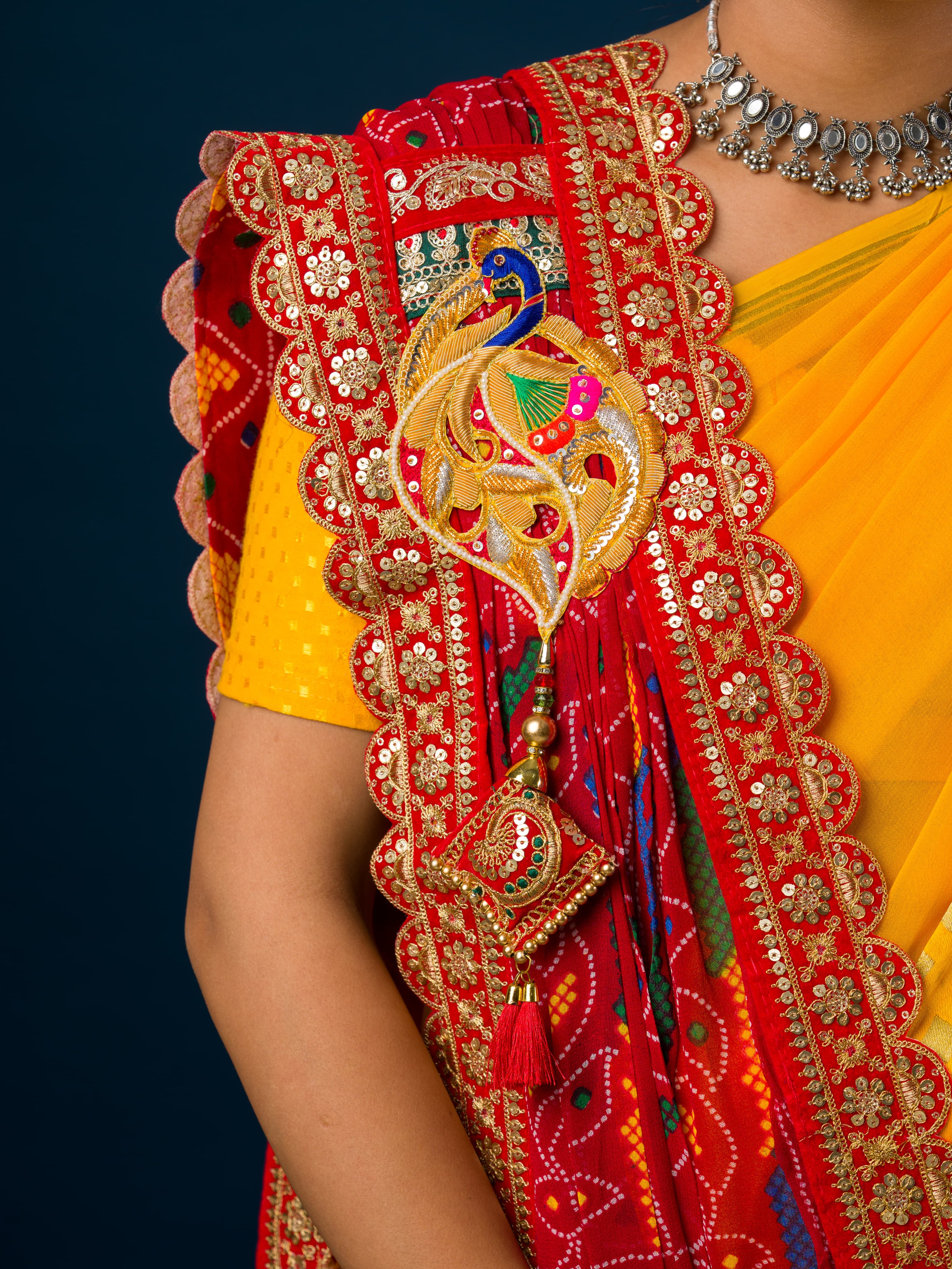KcPc Latest Georgette Marwadi Broach stole