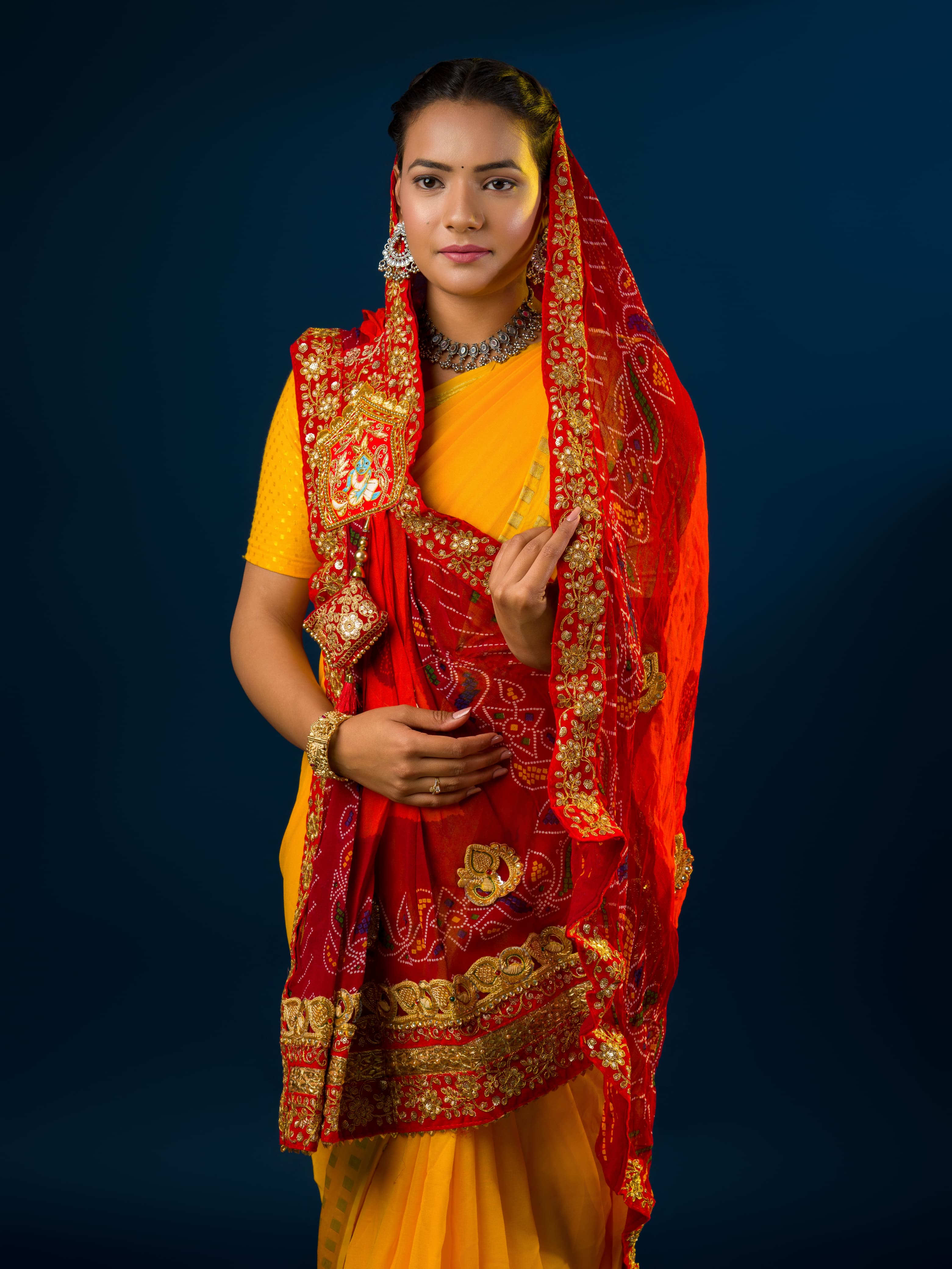 KcPc Rajasthani Piliya Georgette Odhni,RSC