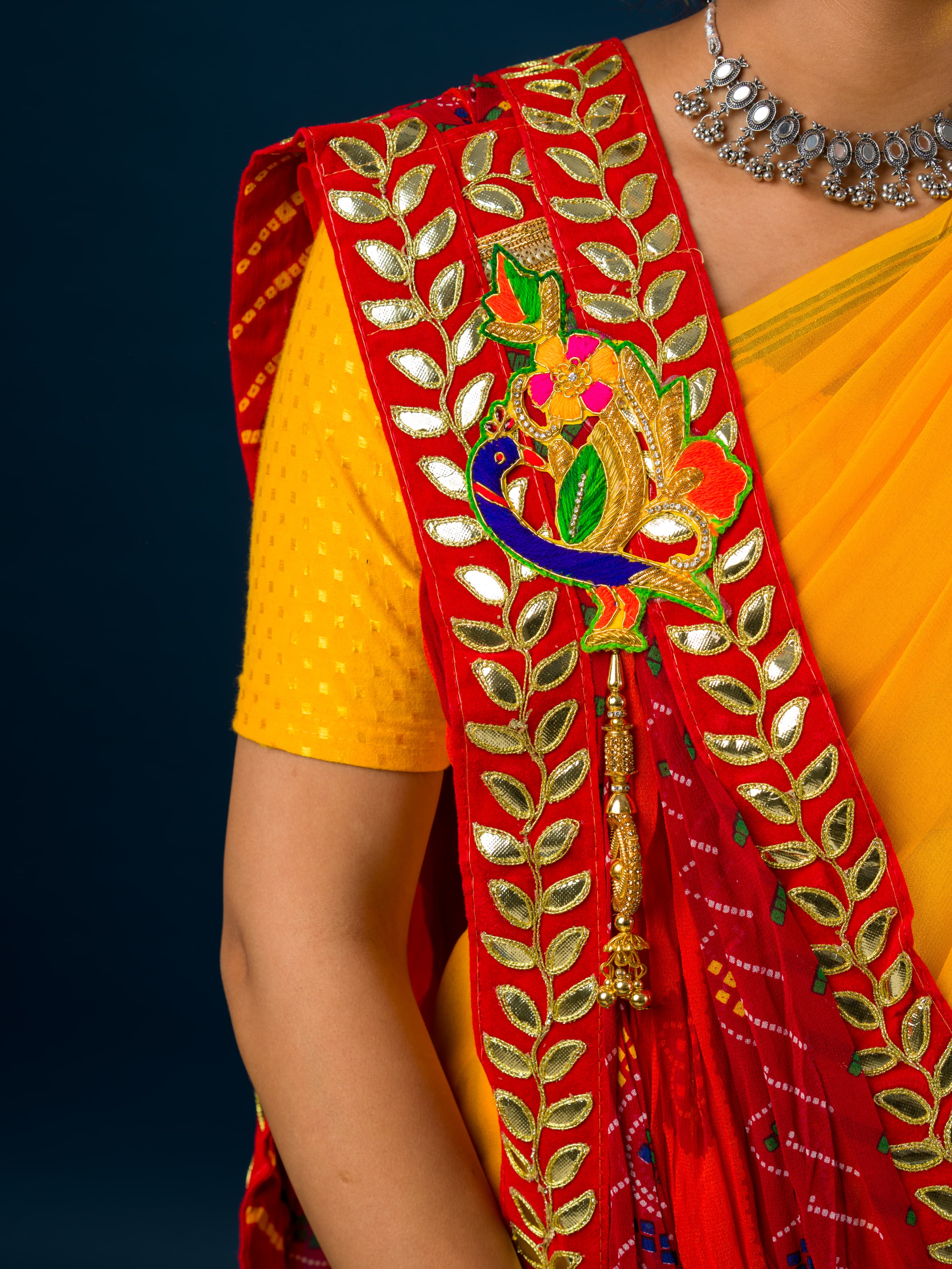 KcPc Rajasthani Marwadi Chunri Pila Stole ZHR