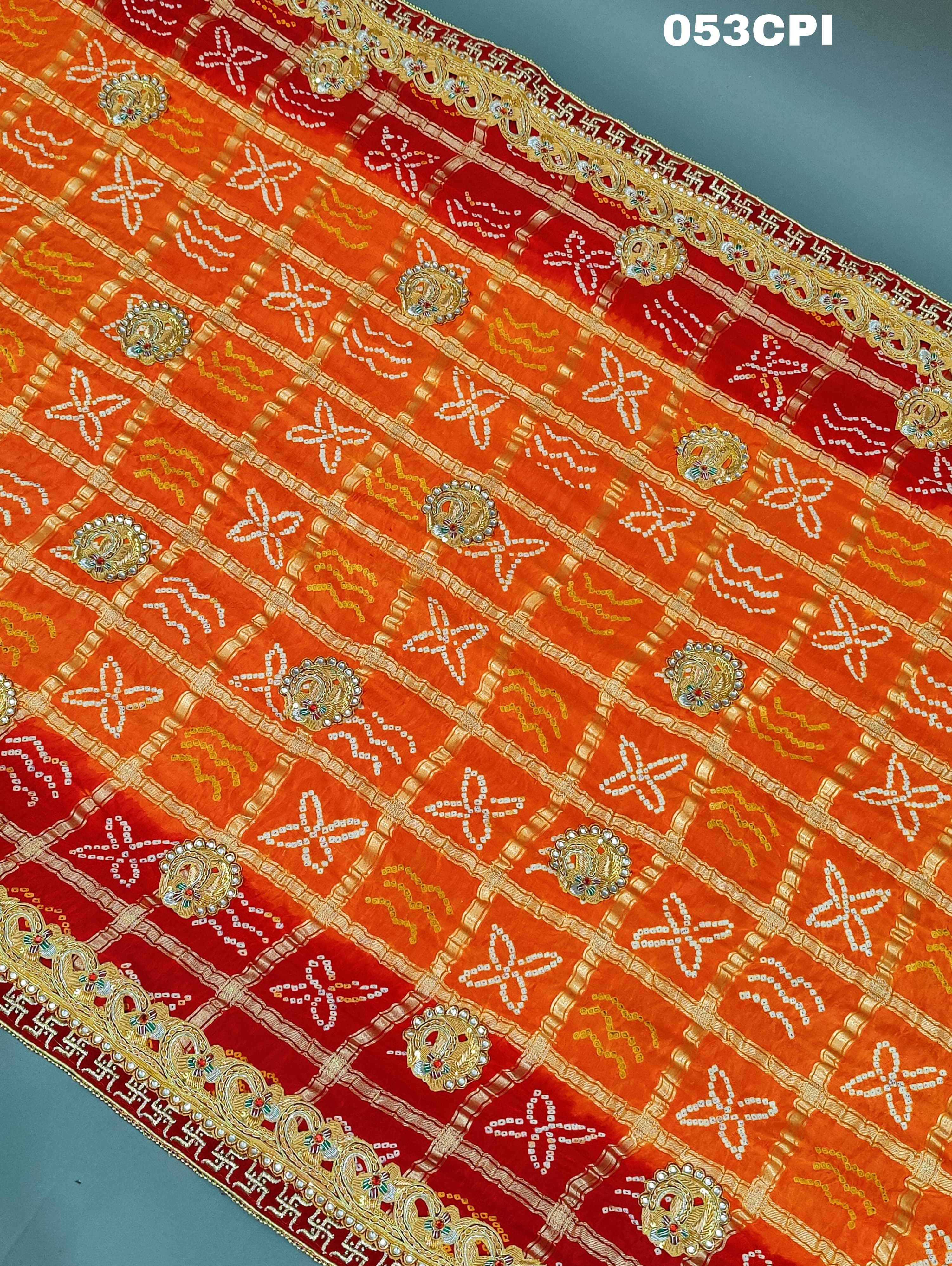 KcPc Exclusive Pure Gaji Silk Gharchola Bandhni Odhna Pila