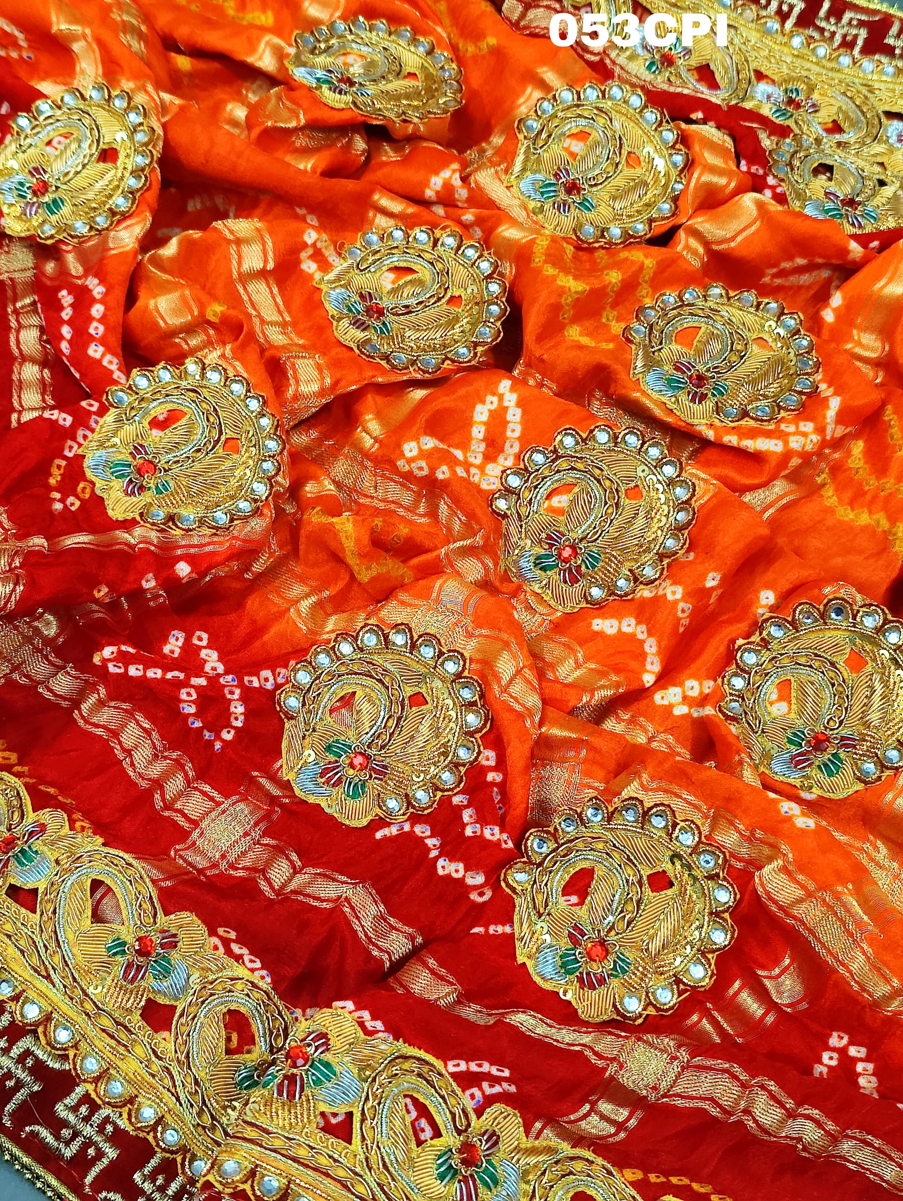 KcPc Exclusive Pure Gaji Silk Gharchola Bandhni Odhna Pila