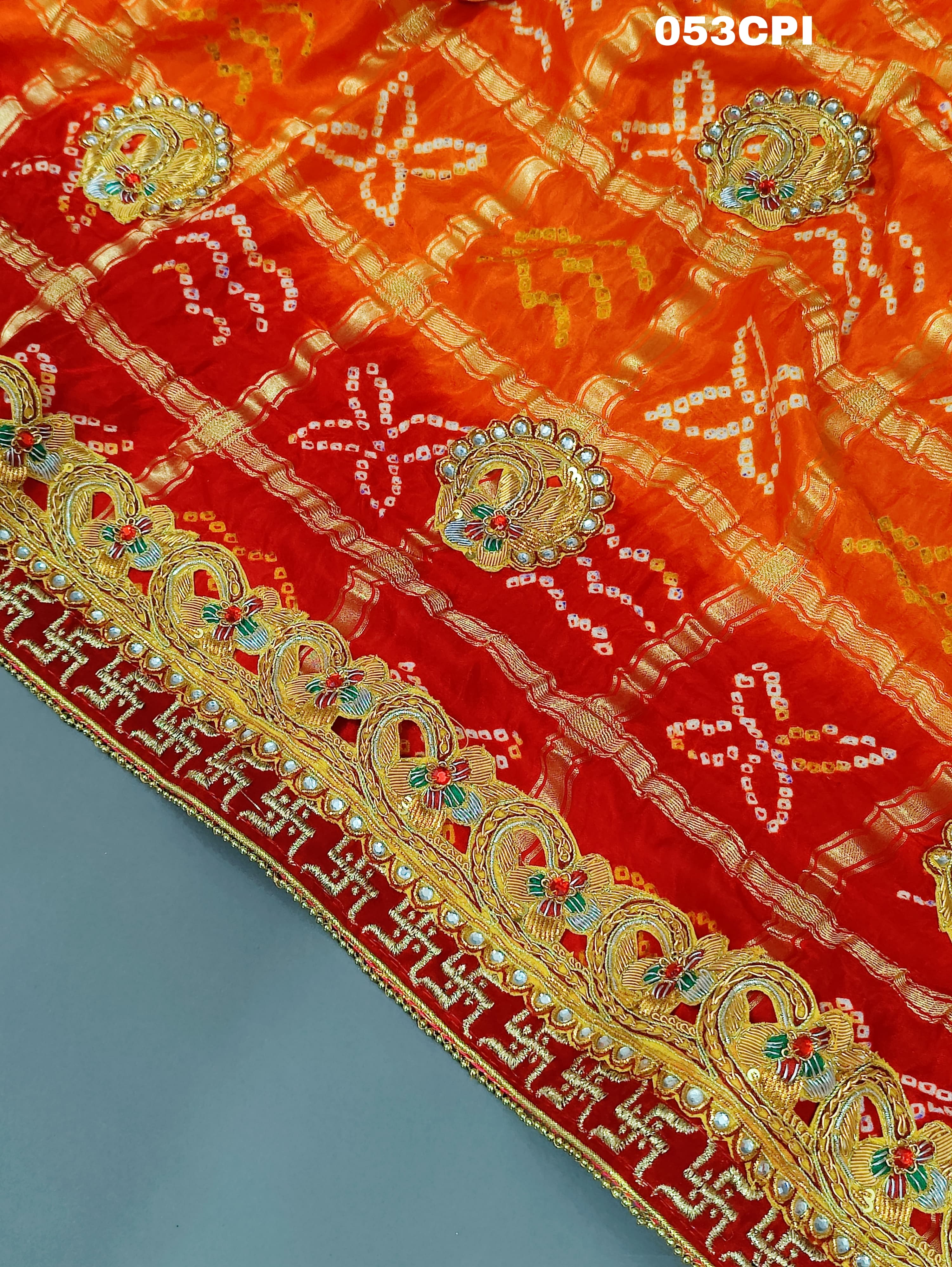 KcPc Exclusive Pure Gaji Silk Gharchola Bandhni Odhna Pila