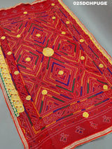 KcPc Marriage Purpose Chunri Pilia Dupatta 1.5 pat kerry BelbutiChunari (Pure Georgette Fabric)