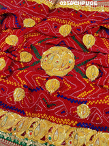 KcPc Marriage Purpose Chunri Pilia Dupatta 1.5 pat kerry BelbutiChunari (Pure Georgette Fabric)