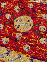 KcPc Peacock belbuti jardozi kolkata rajasthani Chunri (Pure Georgette Fabric)