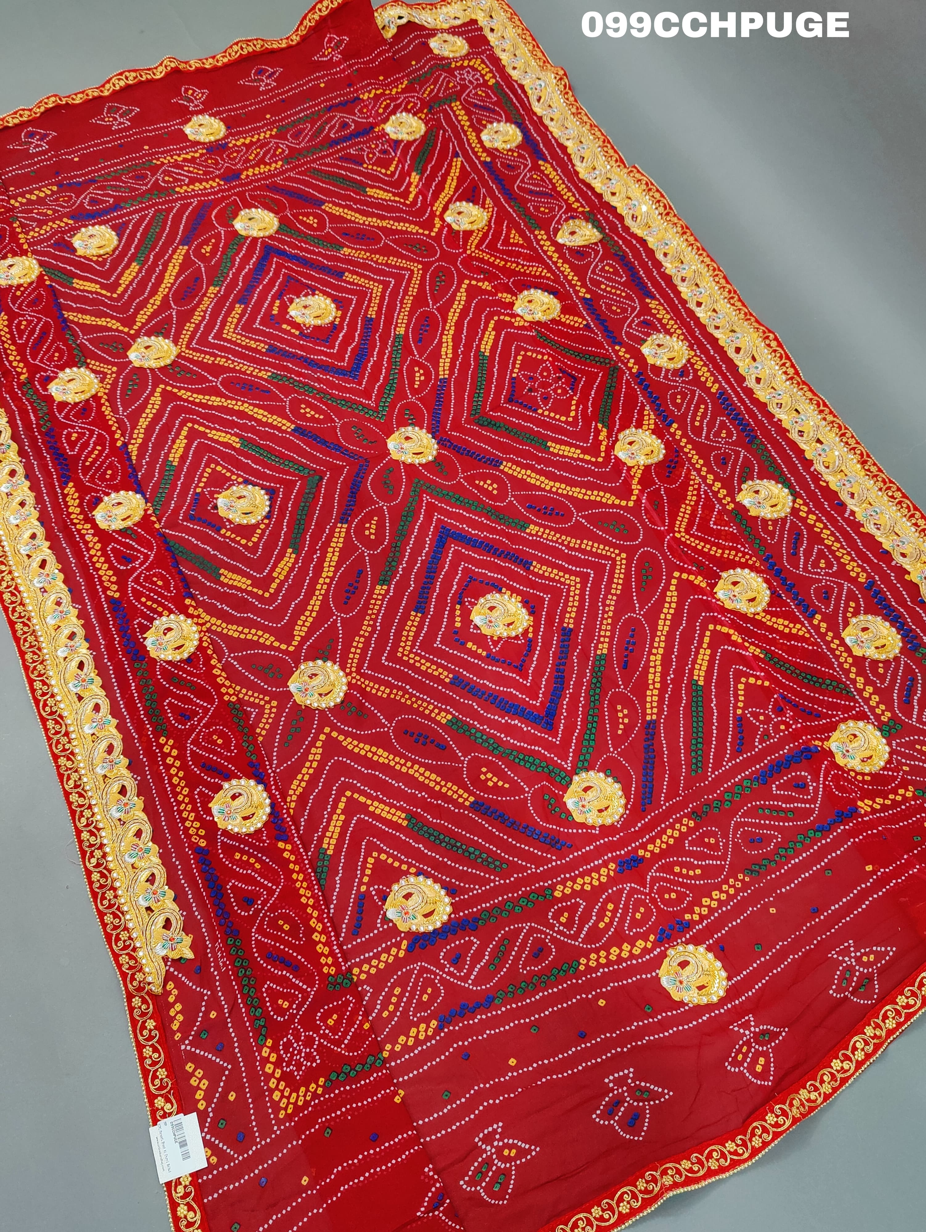 KcPc Marwadi Bhaat ki Chunri Belbuti Odhna Chunri (Pure Georgette Fabric)