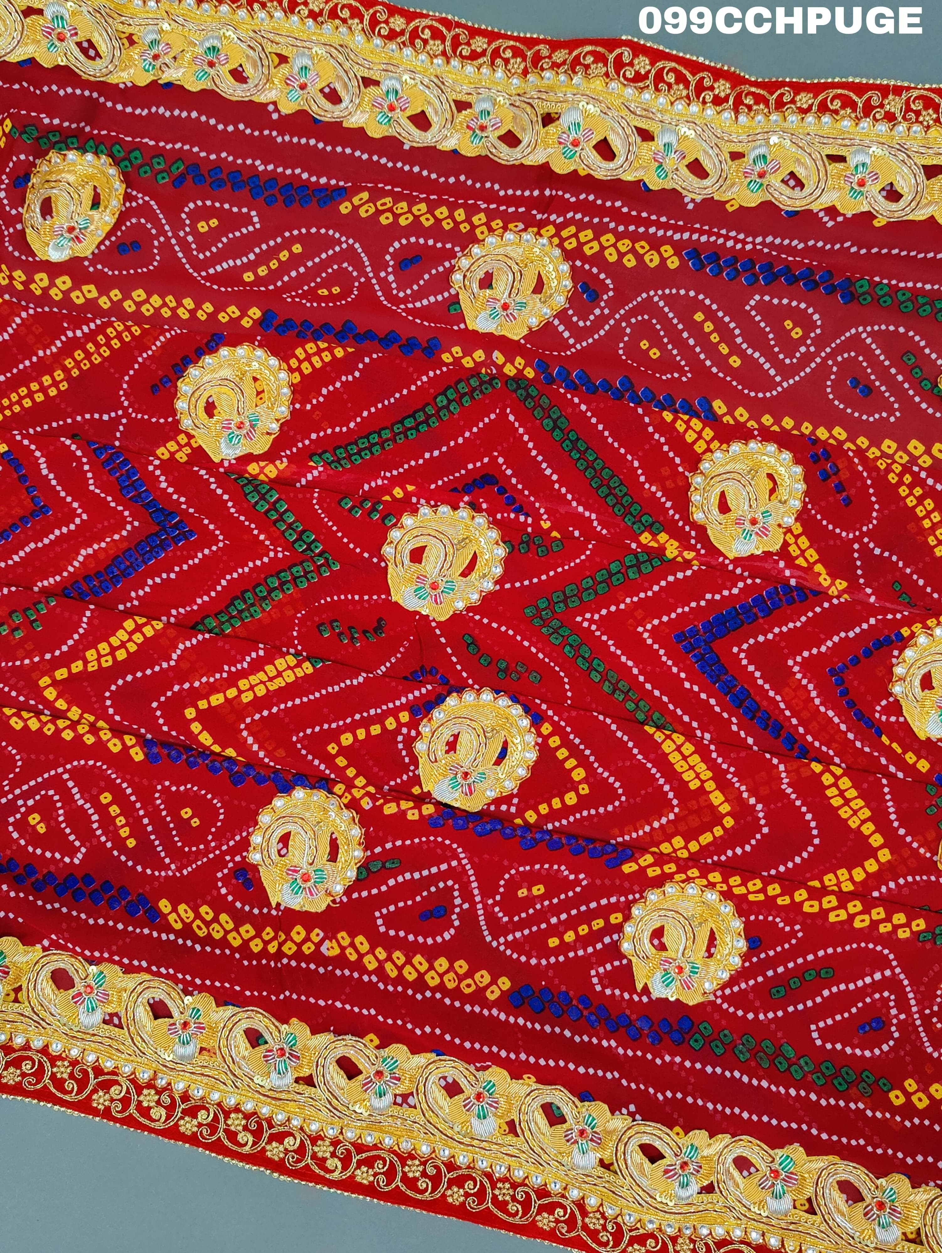 KcPc Marwadi Bhaat ki Chunri Belbuti Odhna Chunri (Pure Georgette Fabric)