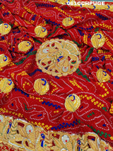 KcPc Latest Peacock Belbuti Designer Rajsthani Chundi Odhna Chunari (Pure Georgette Fabric)