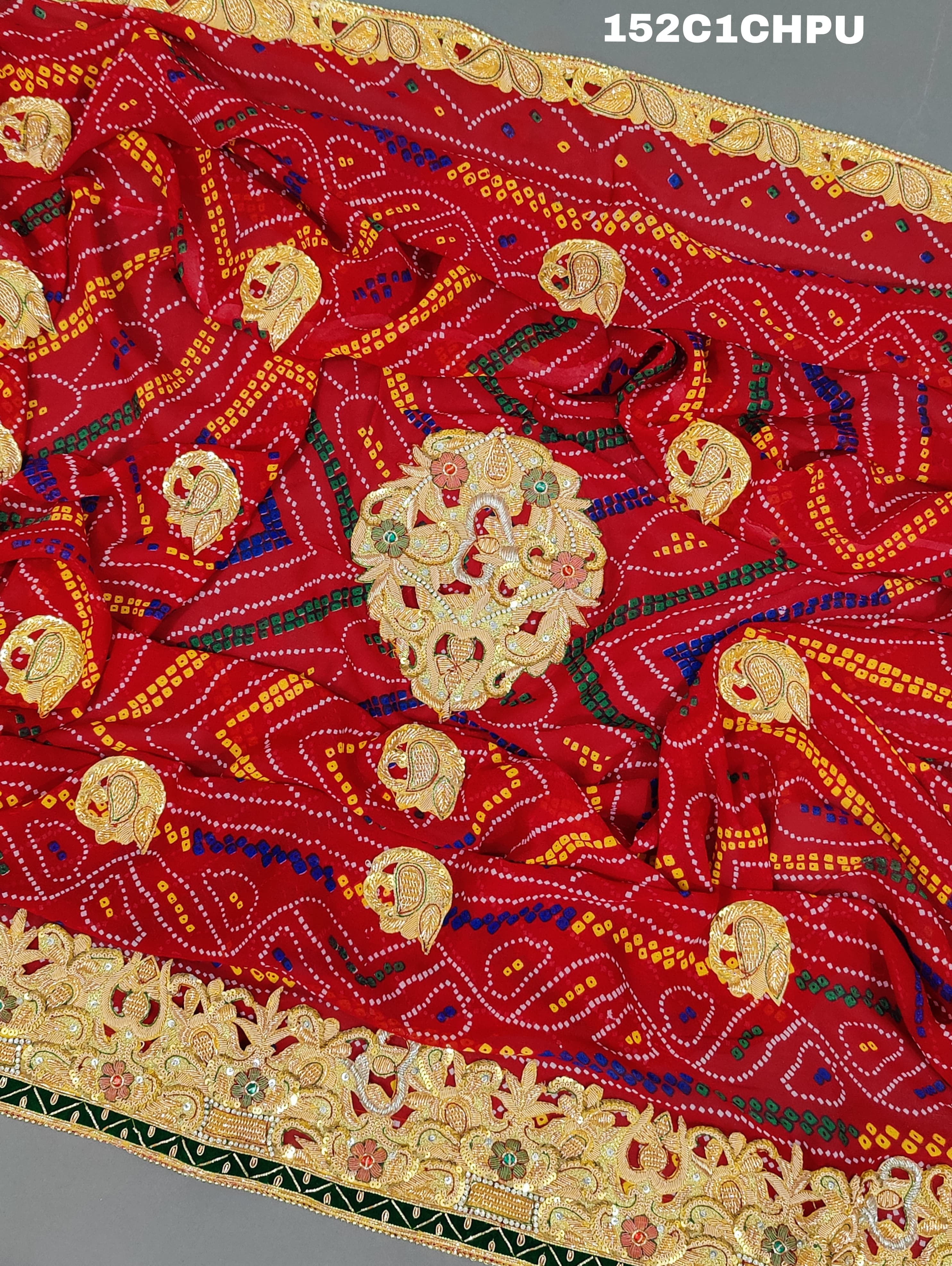 KcPc Original Marwadi Bhaat ki chunri piliya odhna (Pure Georgette Fabric)