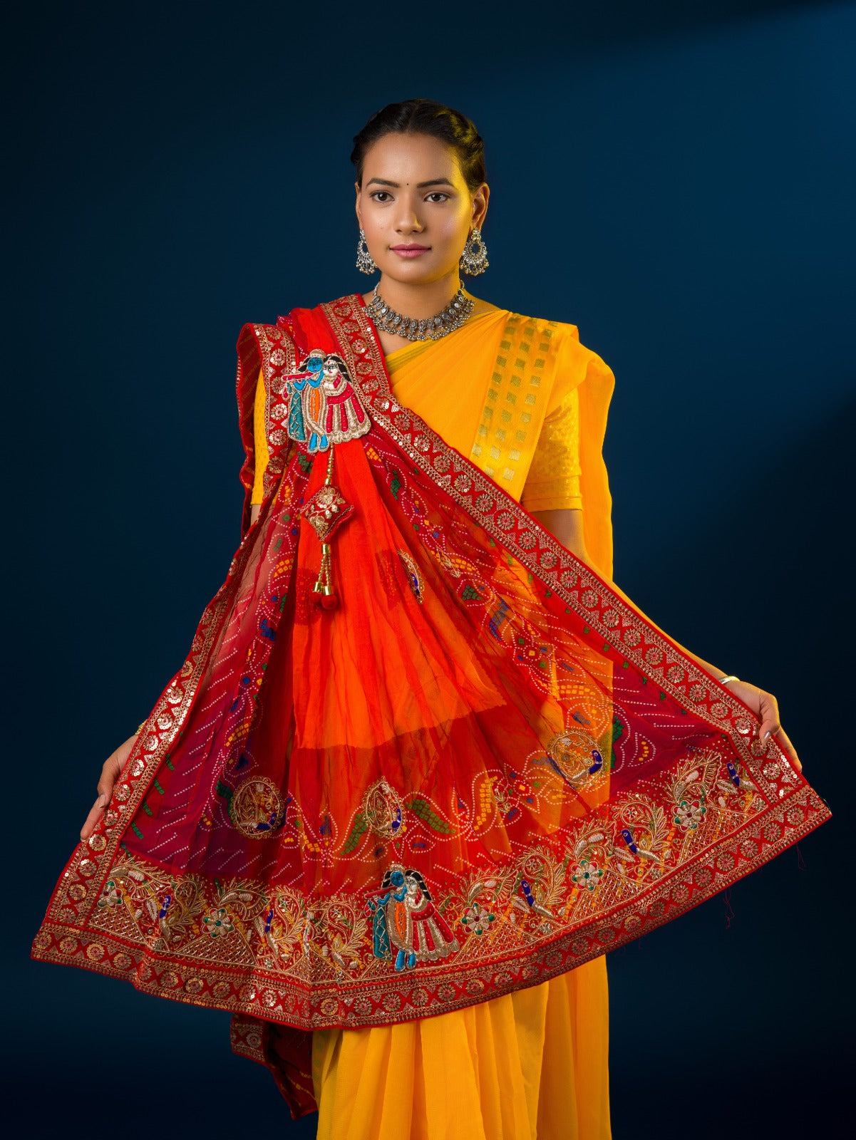 KcPc Latest Georgette Marwardi Broach Stole MNL