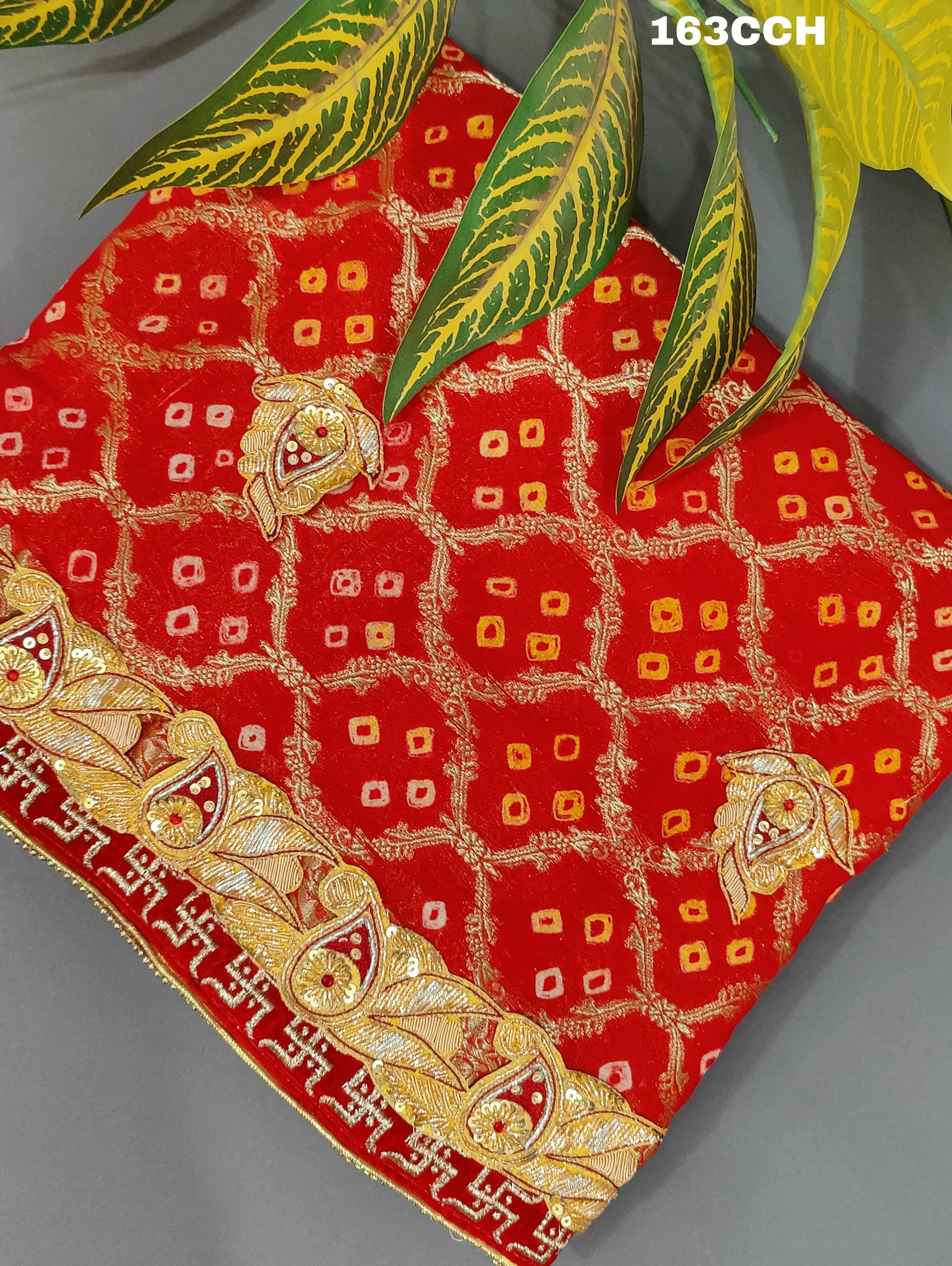 KcPc Pure Georgette Banarasi Belbuti Bhaat ki chunri