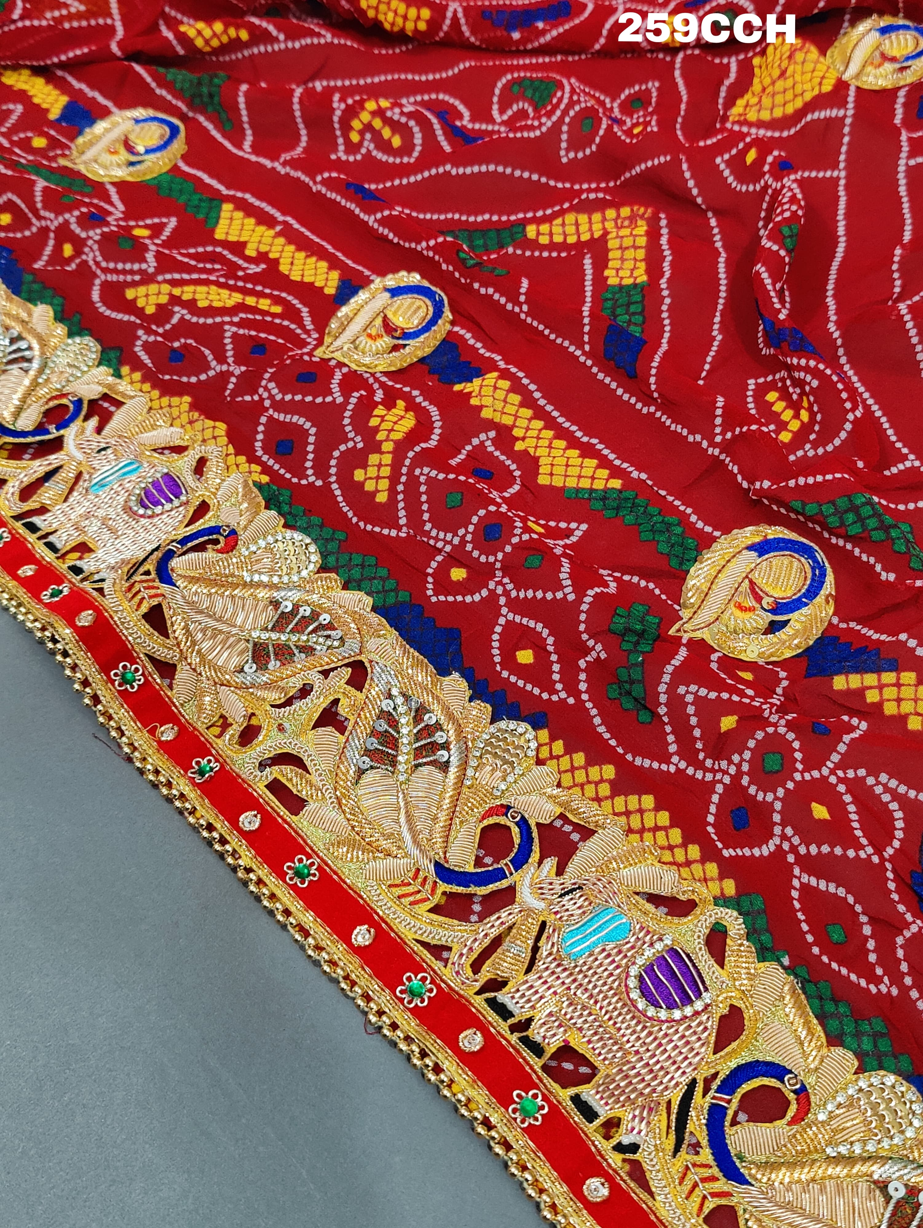 KcPc Special Bandhani Georgette Heavy Belbuti Odhna (Chunari)