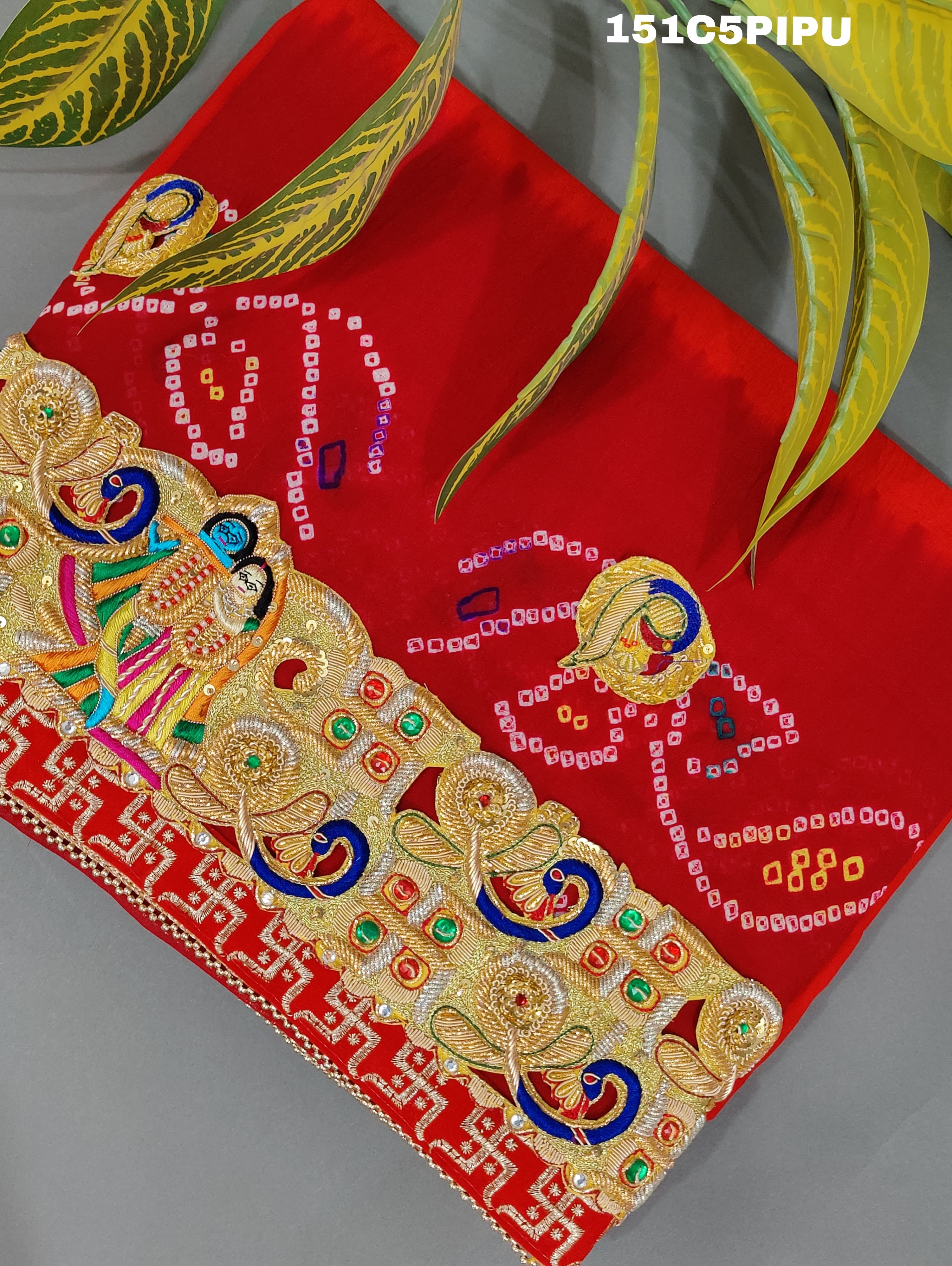 KcPc Traditional Ethnic Marwadi Belbuti Odhna Piliya (Pure Ojariya Fabric)