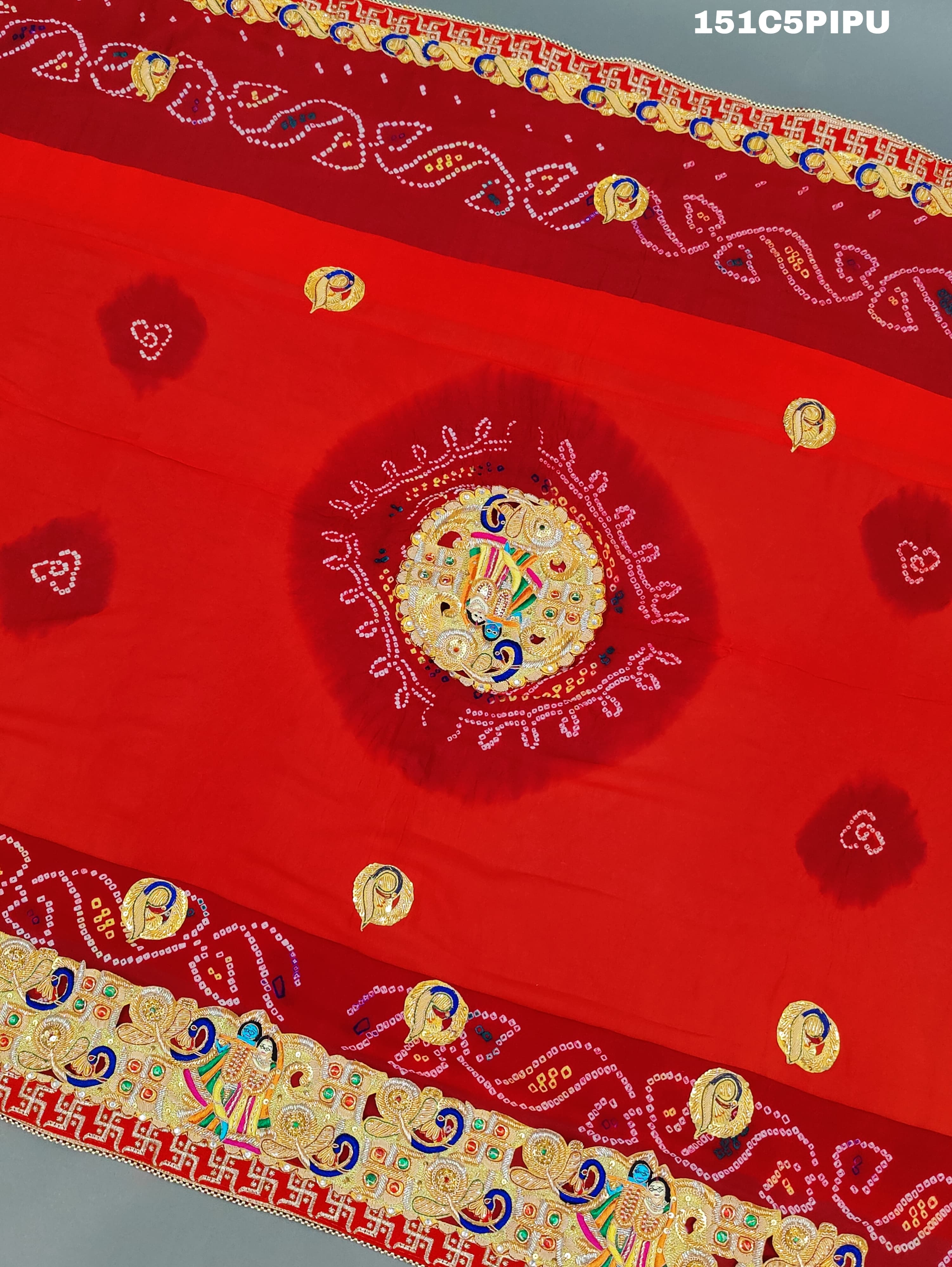 KcPc Traditional Ethnic Marwadi Belbuti Odhna Piliya (Pure Ojariya Fabric)