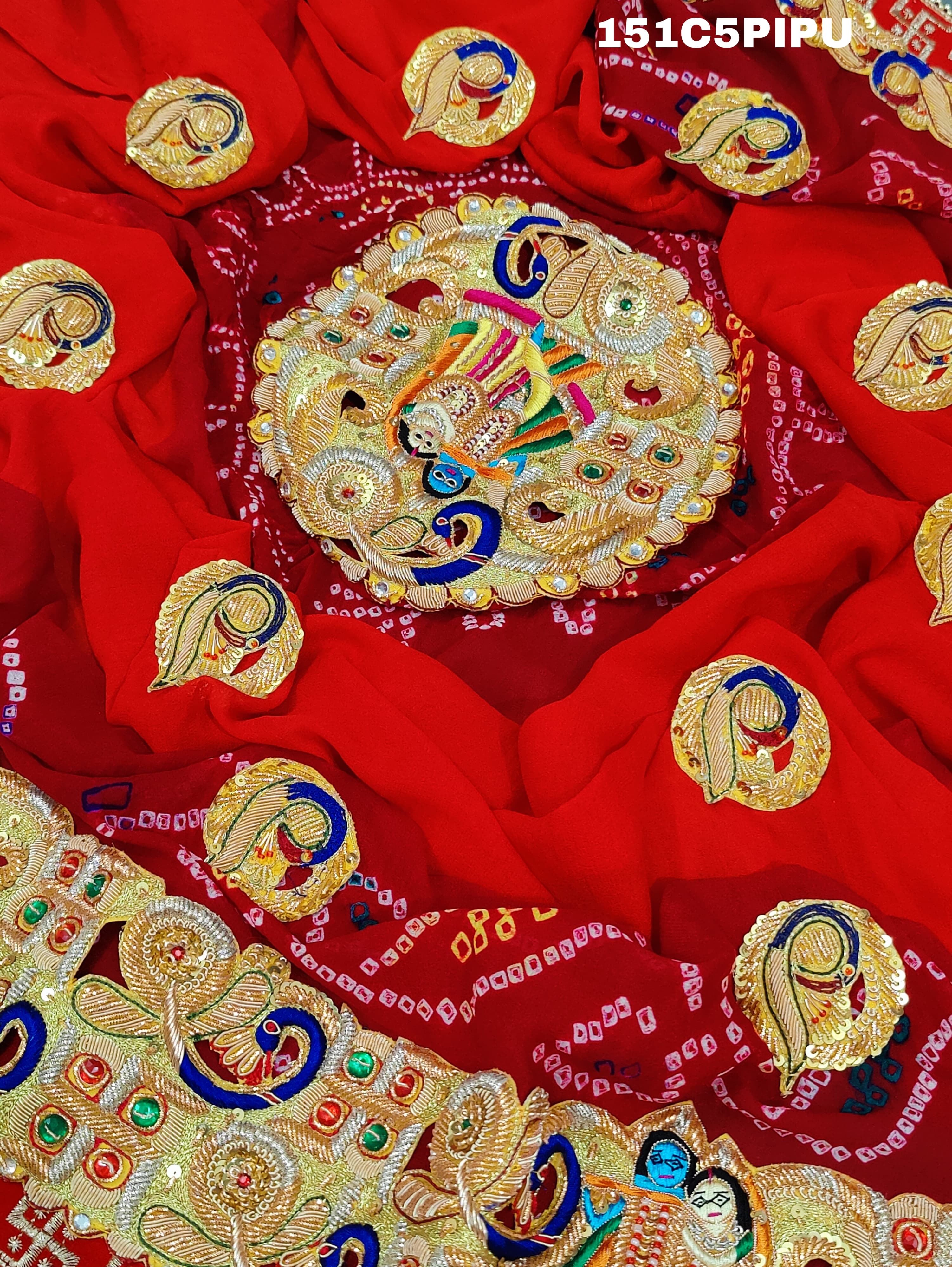 KcPc Traditional Ethnic Marwadi Belbuti Odhna Piliya (Pure Ojariya Fabric)