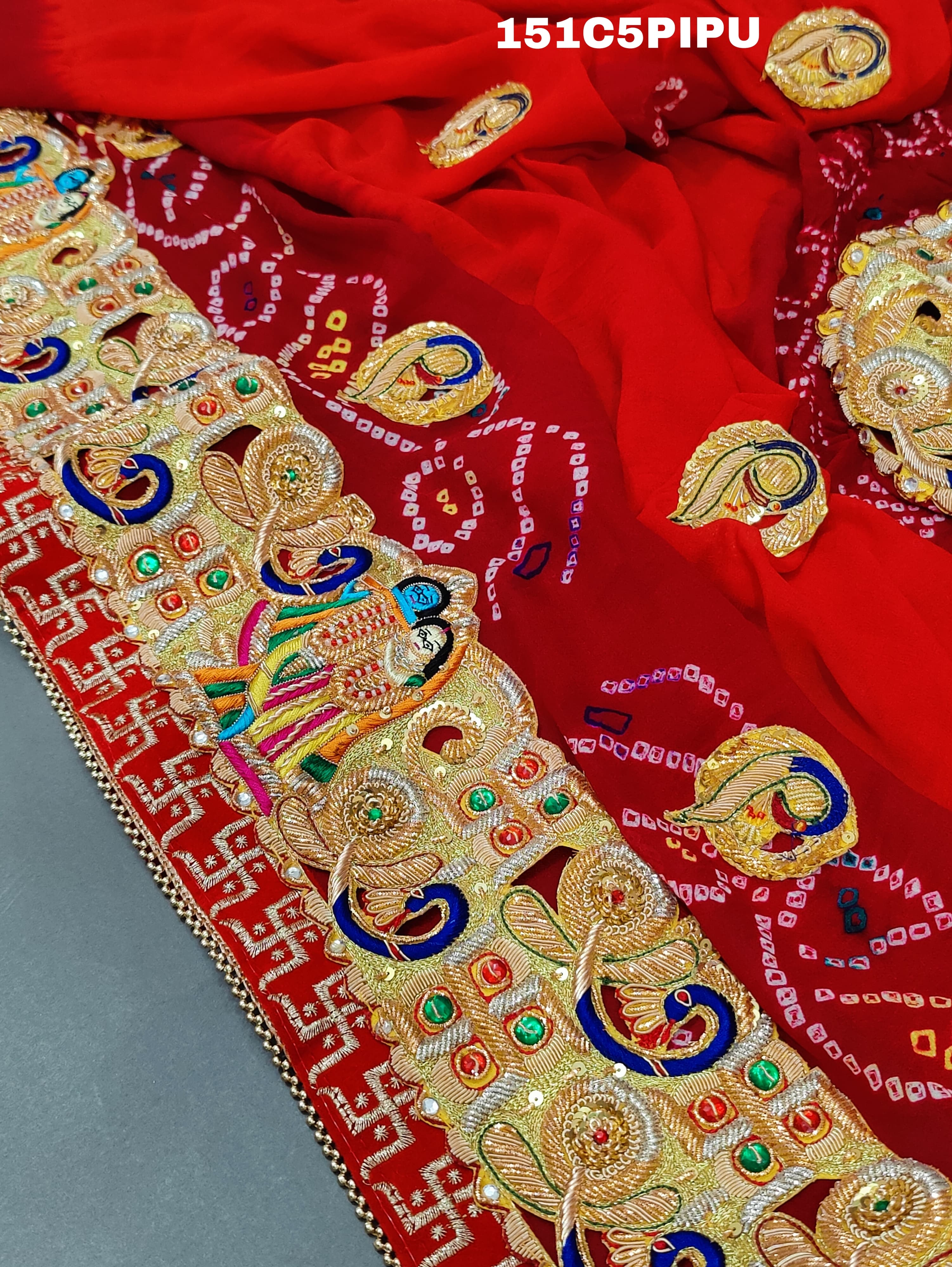 KcPc Traditional Ethnic Marwadi Belbuti Odhna Piliya (Pure Ojariya Fabric)