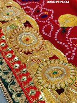 KcPc Marriage Purpose Chunri Pilia Dupatta 1.5 pat Traditional Chakra Belbuti Pila (Pure ojariya Fabric)
