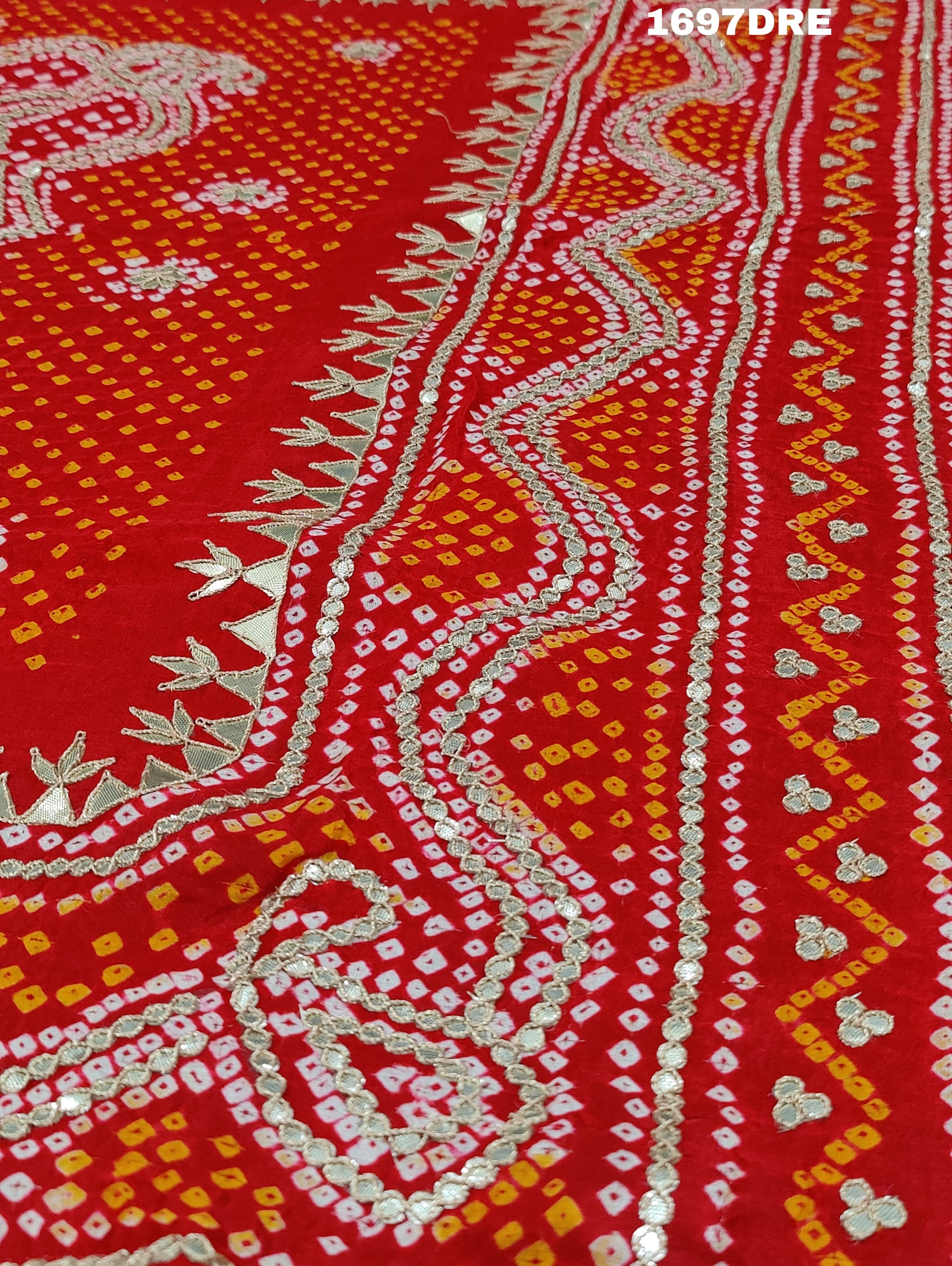 KcPc New Latest Designer Gaji Silk Bandhani Ghatchola Gotapatti Work DupattaSATISH