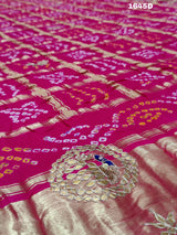 KcPc Pure Gaji Silk Handmade Bandhej Gotapatti Work Jaipuri Dupatta