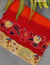 KcPc Latest Ethnic Indian Marriage Bridal Chunri Pila Odhna in Peacock Belbuti Work Pila (Pure Ojariya fabric)