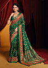 Pashmina Silk Foil Print Style With Meenakari Print Saree