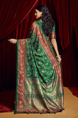 Pashmina Silk Foil Print Style With Meenakari Print Saree