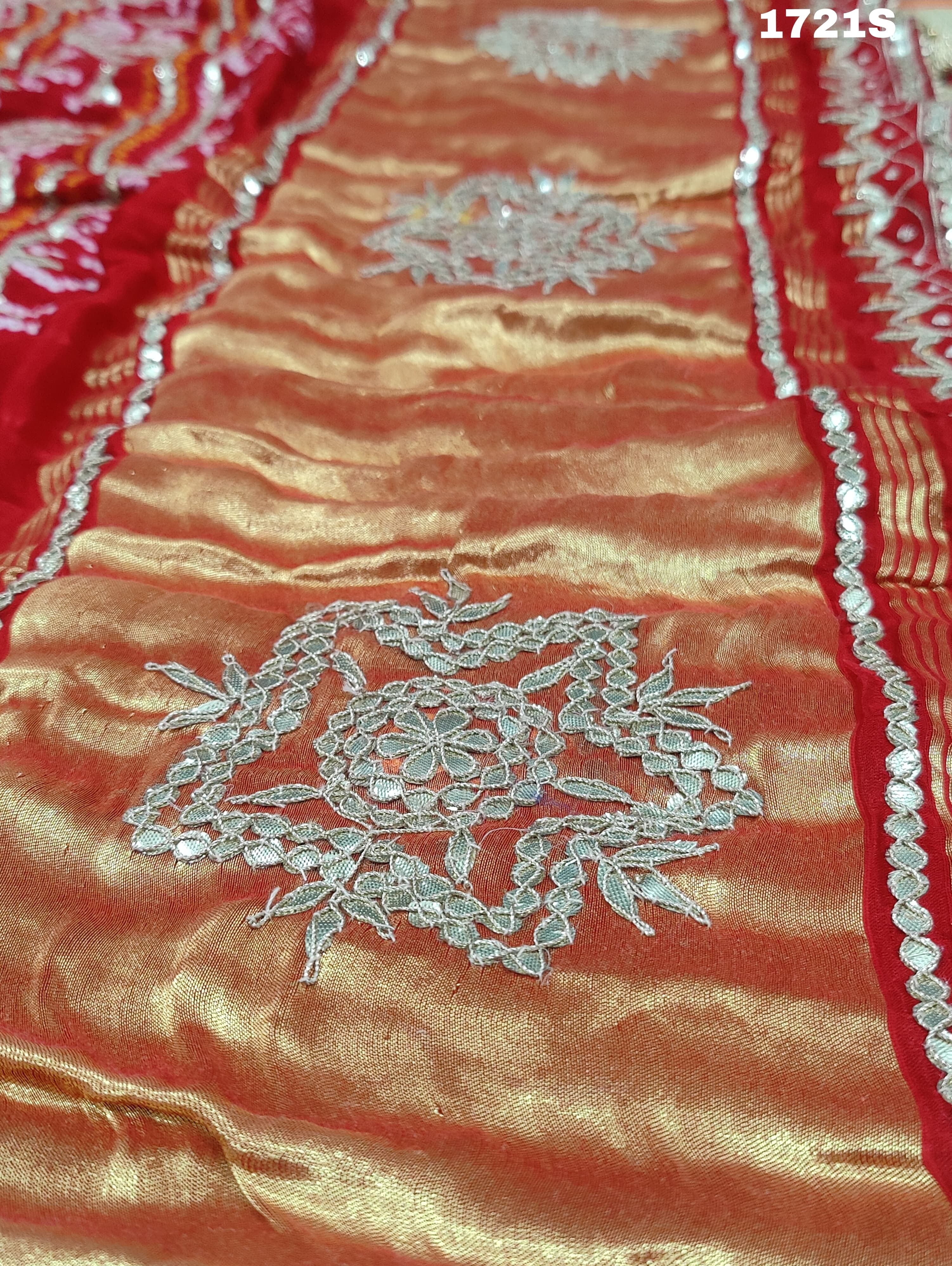 Buy Pure Gaji Silk Bandhani Saree Kcpc