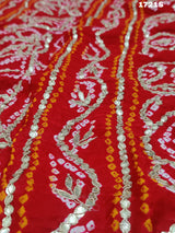 Buy Pure Gaji Silk Bandhani Saree Kcpc