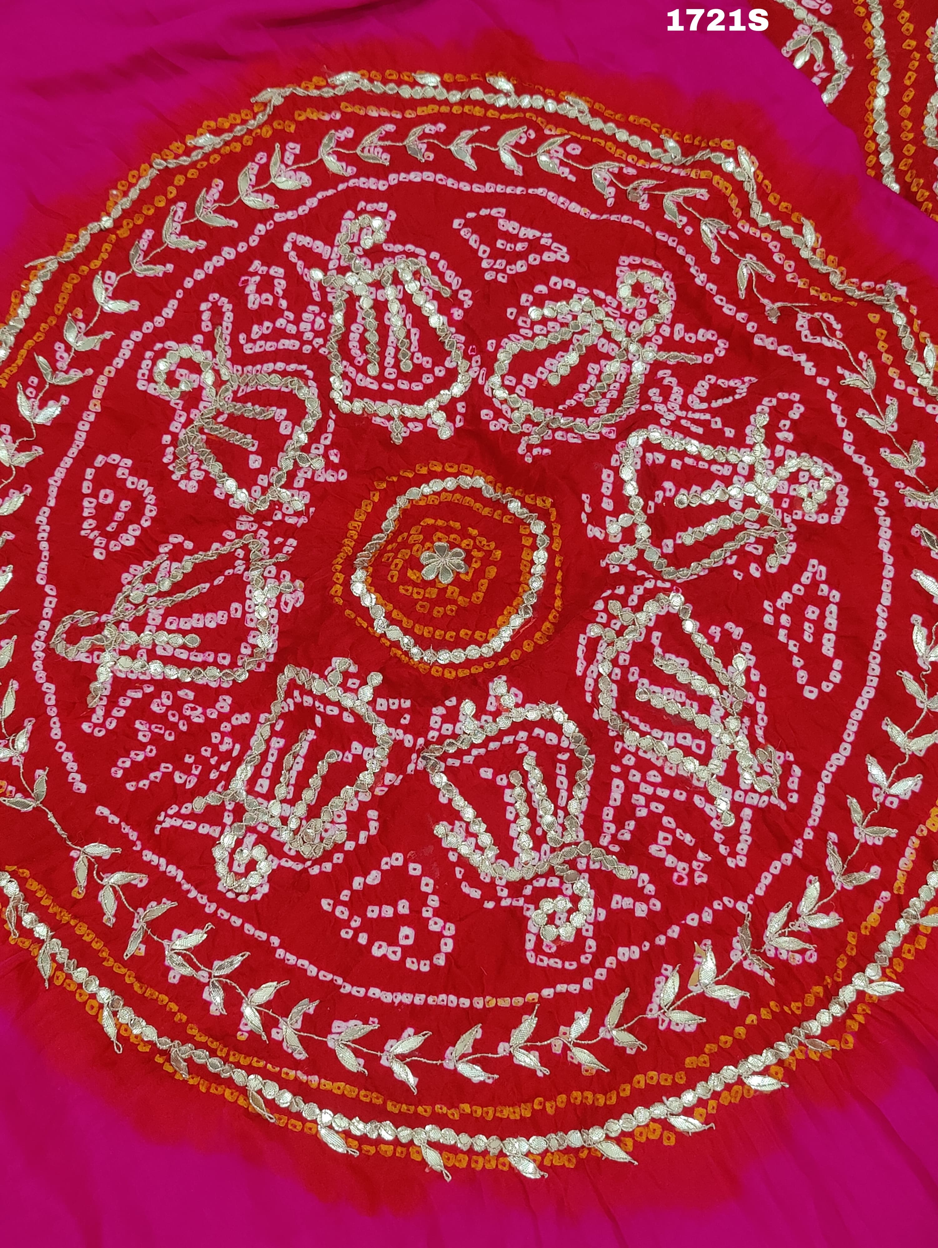 Buy Pure Gaji Silk Bandhani Saree Kcpc