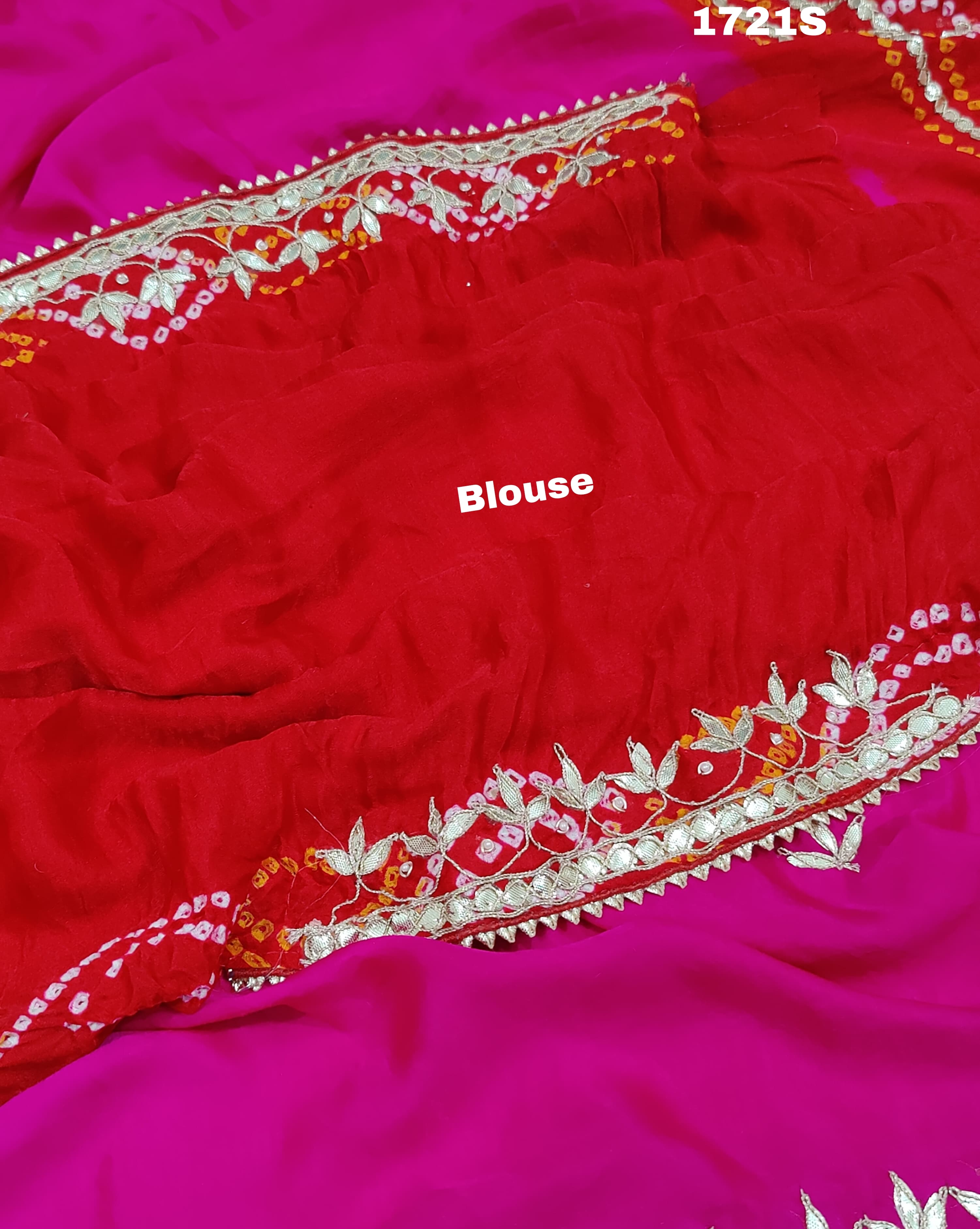 Buy Pure Gaji Silk Bandhani Saree Kcpc