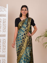 Banarasi silk saree with gharchola pattern and heavy zari work