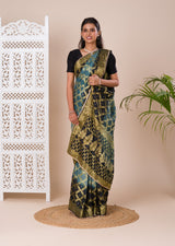 Banarasi silk saree with gharchola pattern and heavy zari work