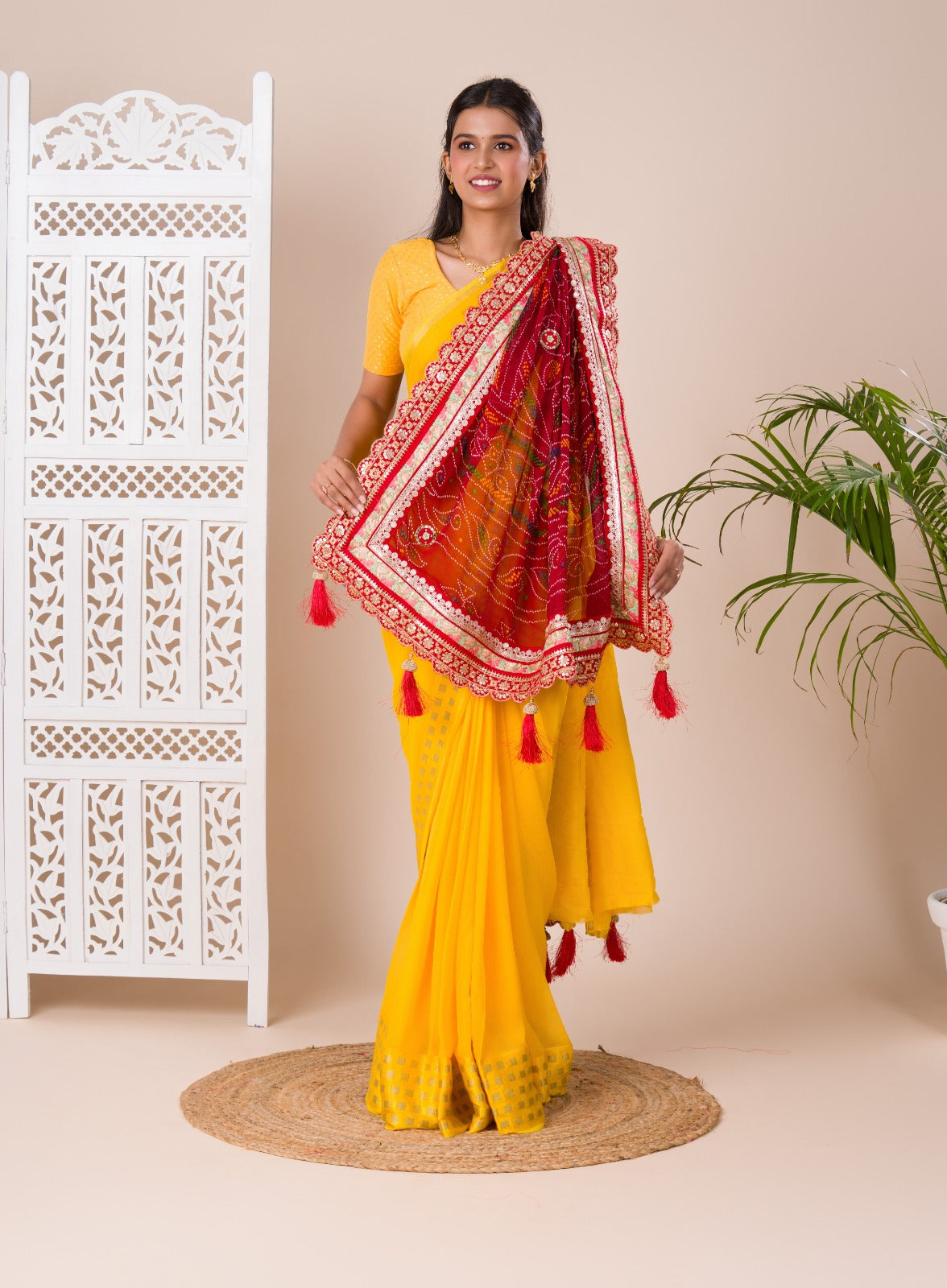 KcPc Latest Pure Georgette Marwadi Chunri Dupatta for Pooja Purpose