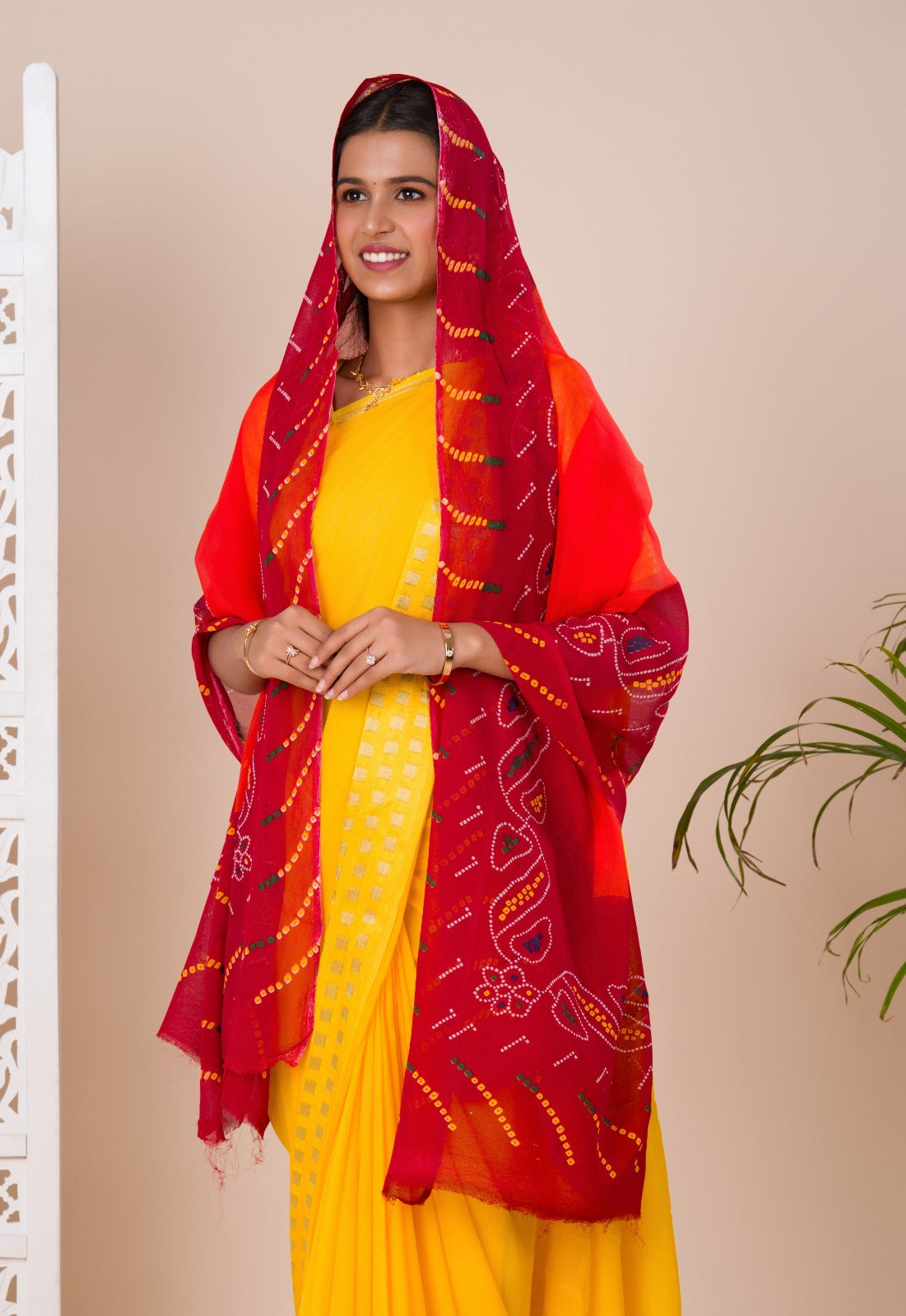 KcPc Pure Georgette Marwadi Odhna Duppta Chunri Piliya