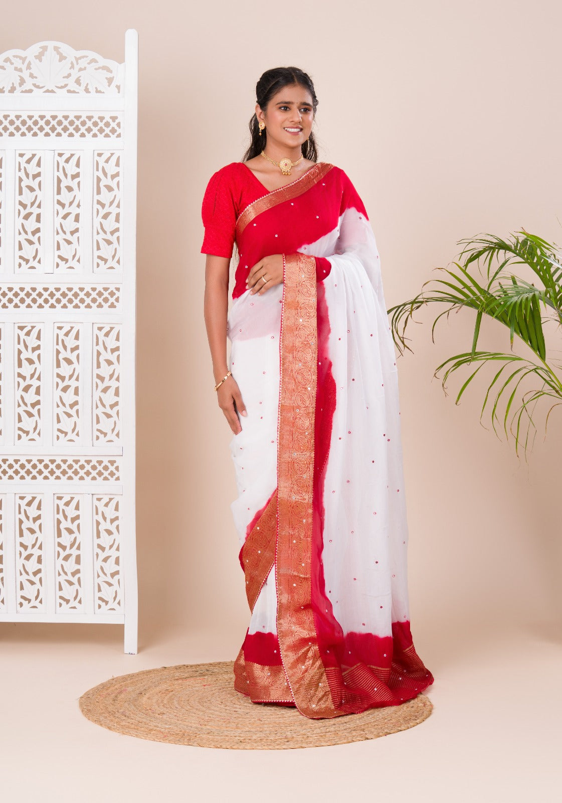 traditional Bengolisaree in mirror work