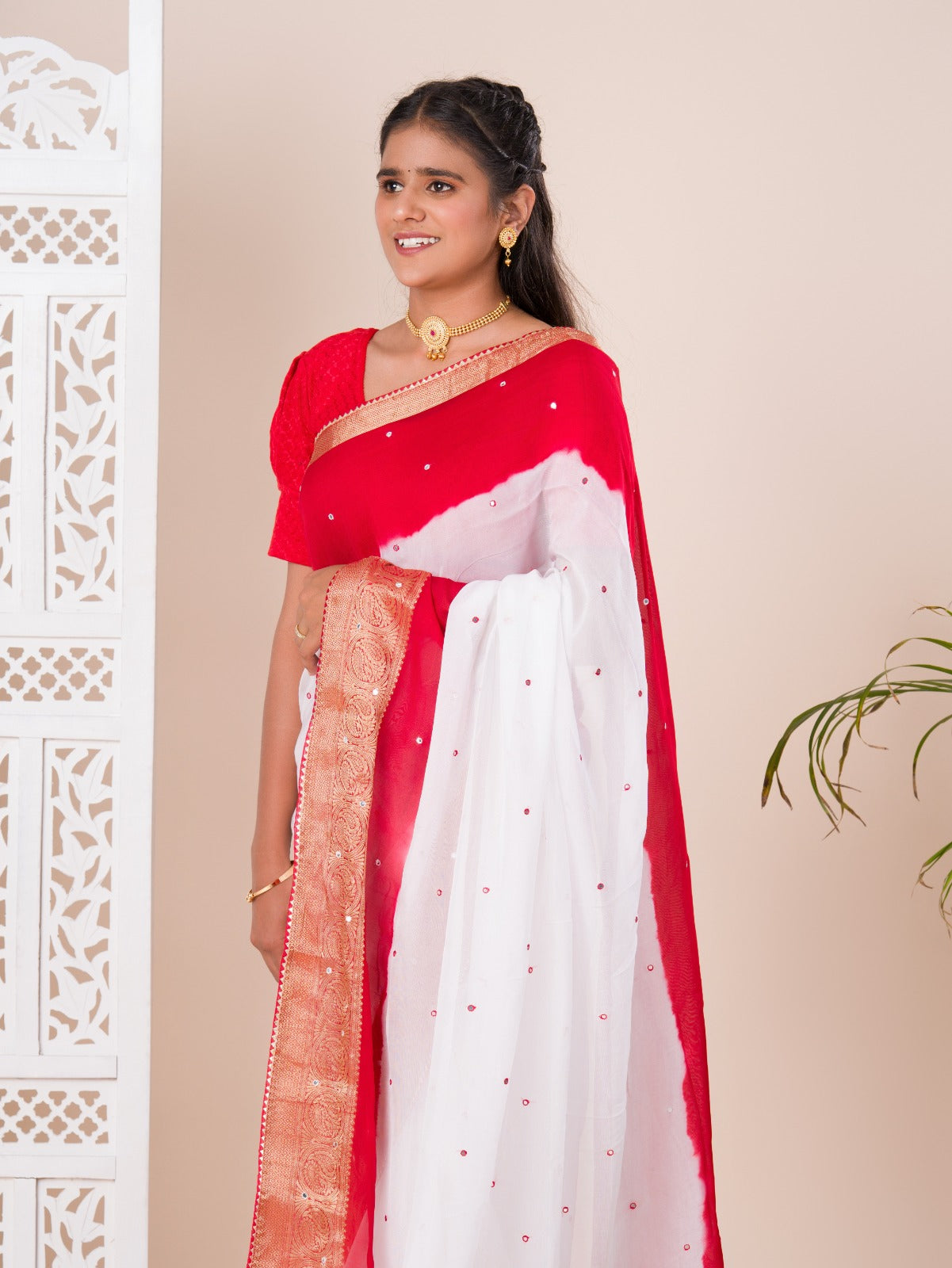 traditional Bengolisaree in mirror work