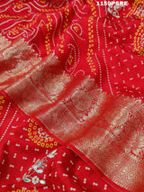 Kolkata Zardoji Work saree in bandhani stylefor festivals