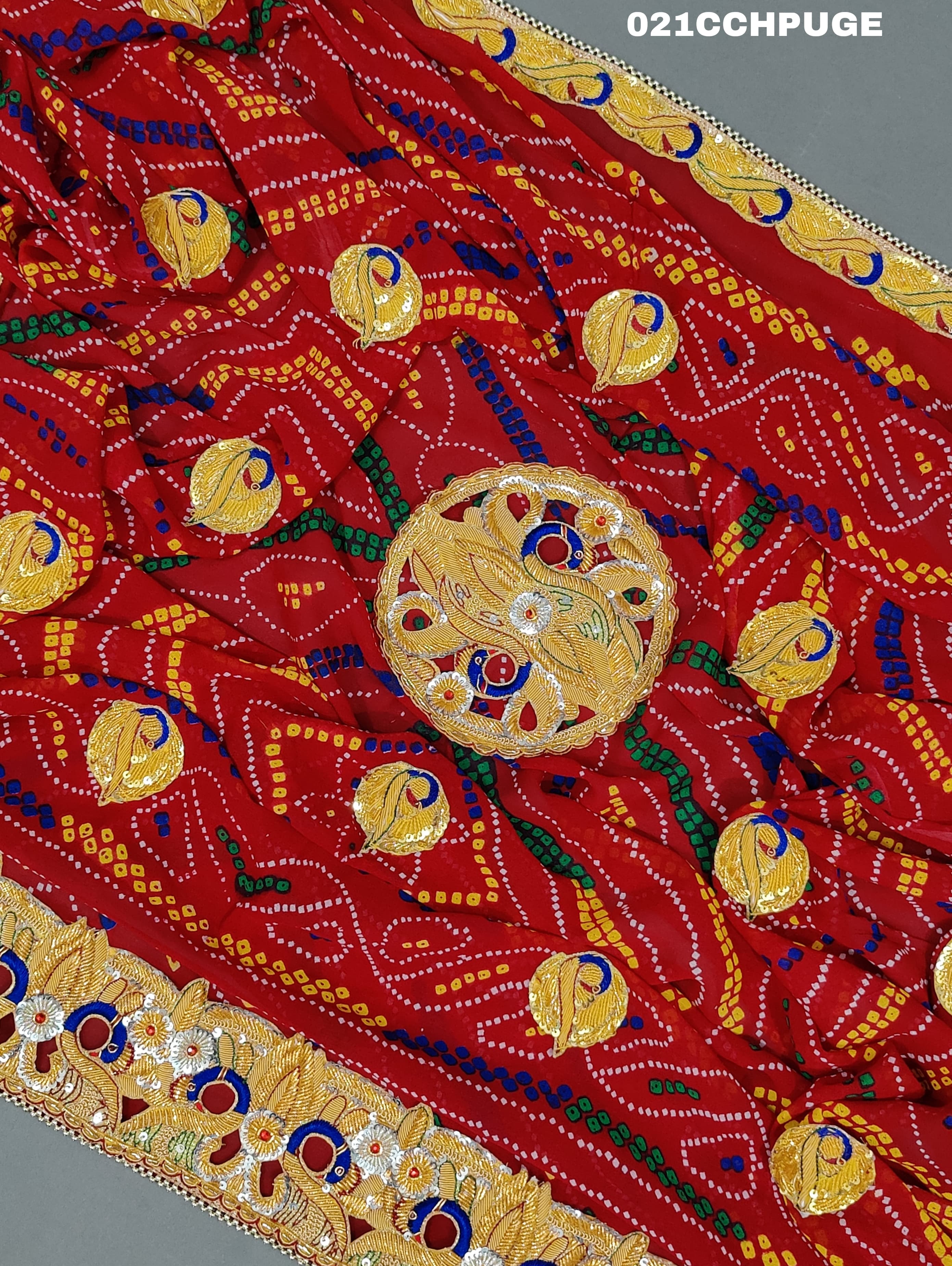 KcPc Latest Ethnic Wear Marwari Chunri Pila Odhna Chunri (Pure Georgette Fabric)