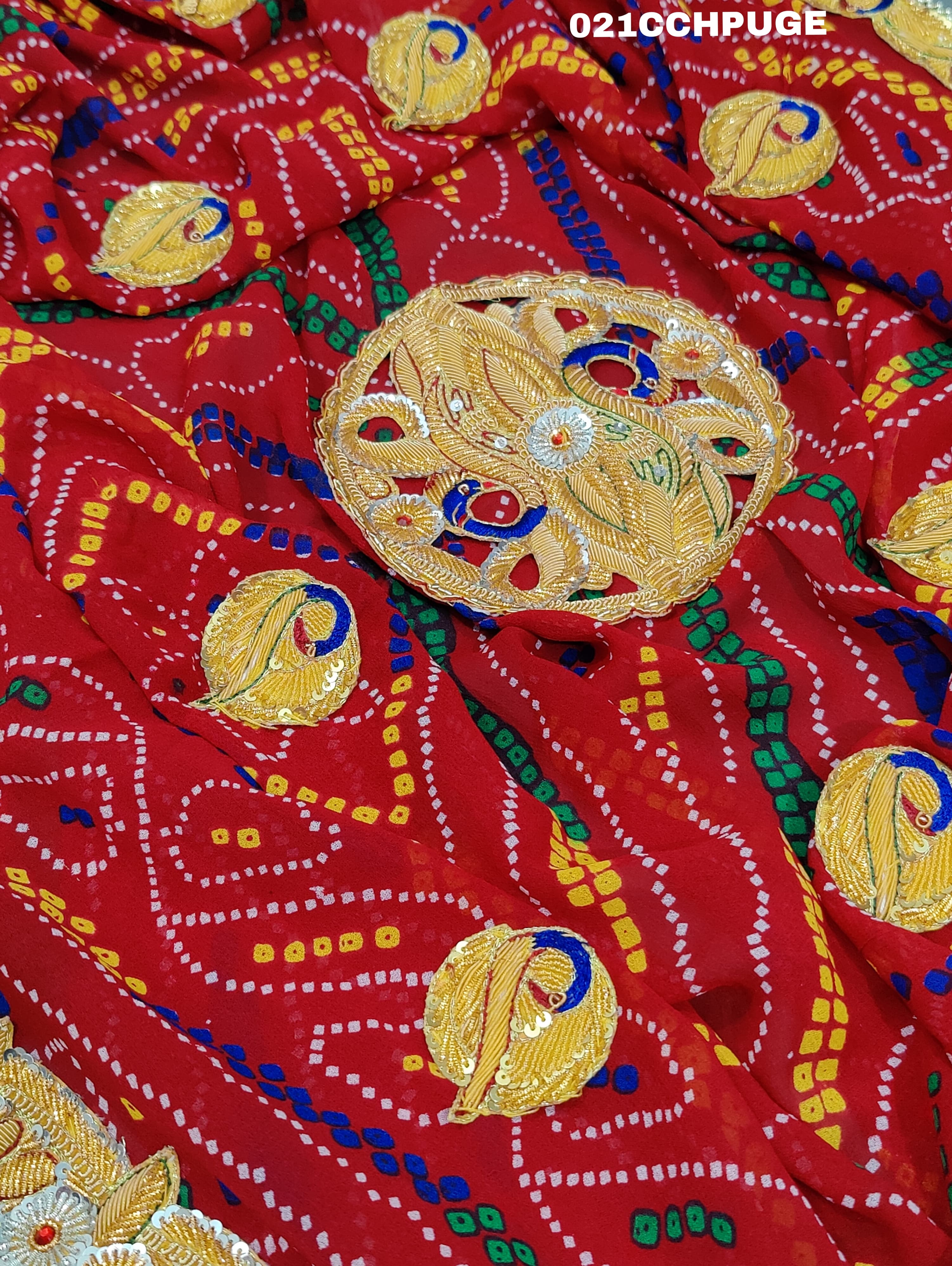KcPc Latest Ethnic Wear Marwari Chunri Pila Odhna Chunri (Pure Georgette Fabric)