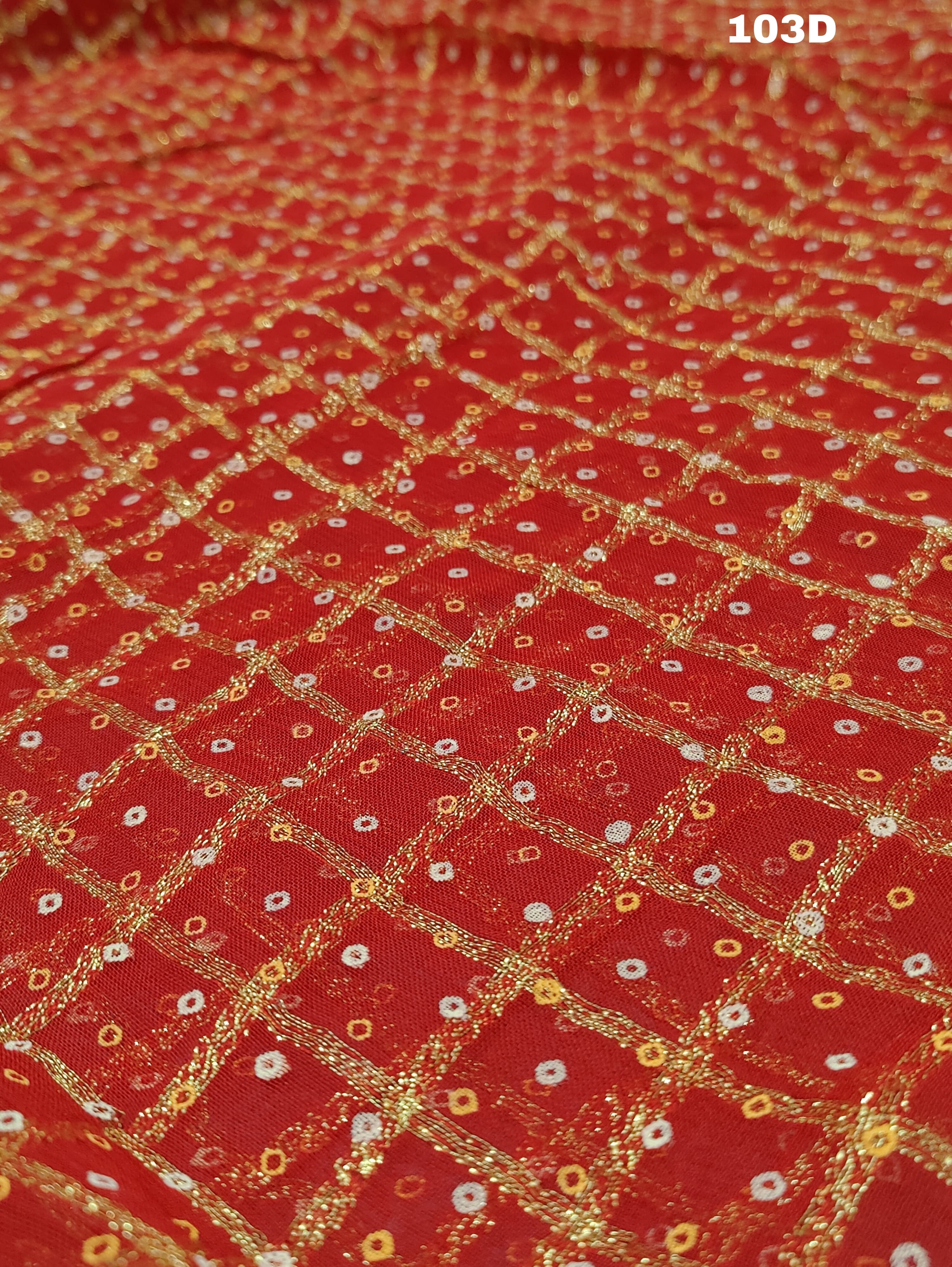 KcPc Pure Georgette Red Gharchola Bridal Dupatta with Beautiful lightweight Gotapatti Border