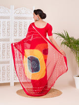 Georgette Multi Colour Bandhni saree