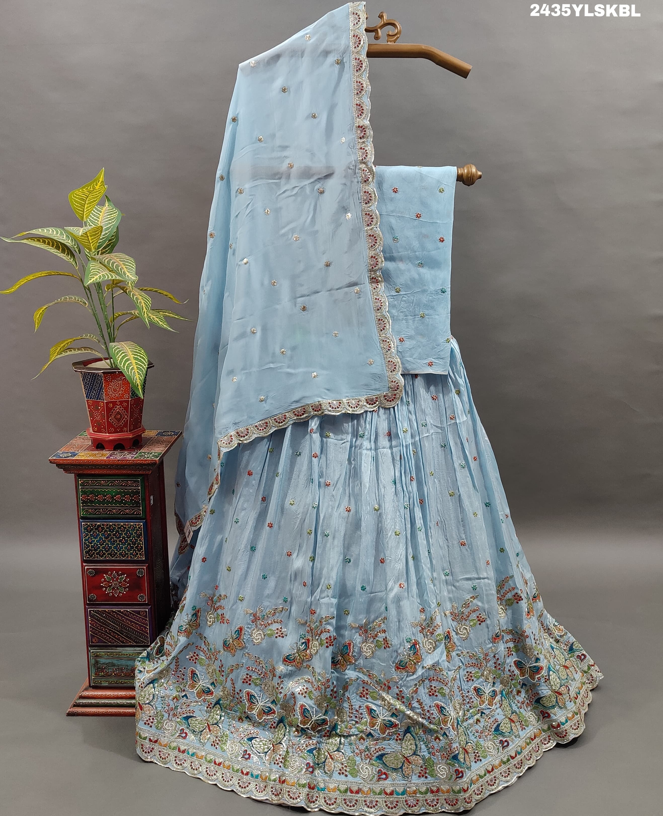 KcPc New BeautifulChinon Silk Lehenga with Sequin and Gota patti Touches BTU