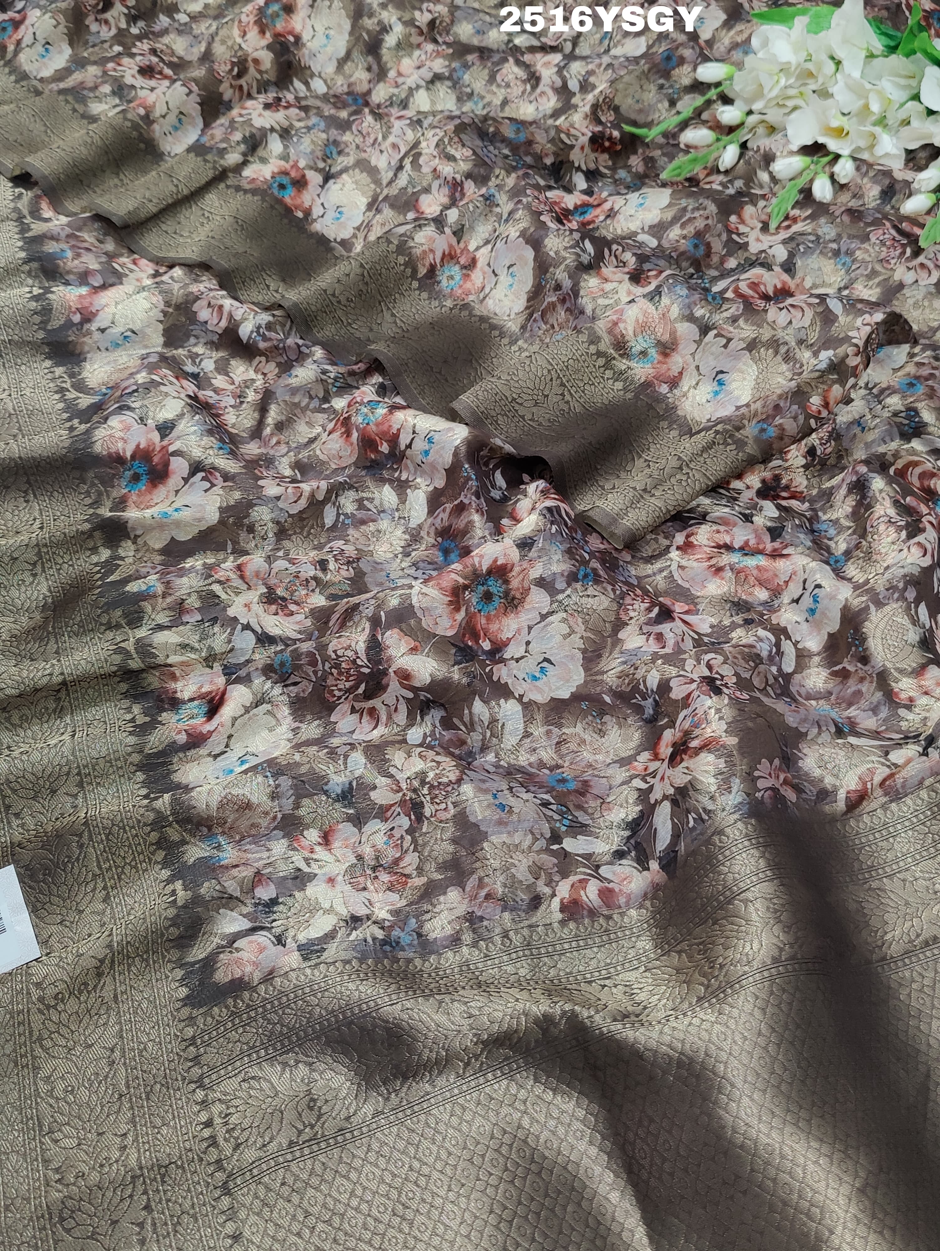 KcPc New Latest Cotton Silk Printed Style With Banarasi zariWork Saree SWA