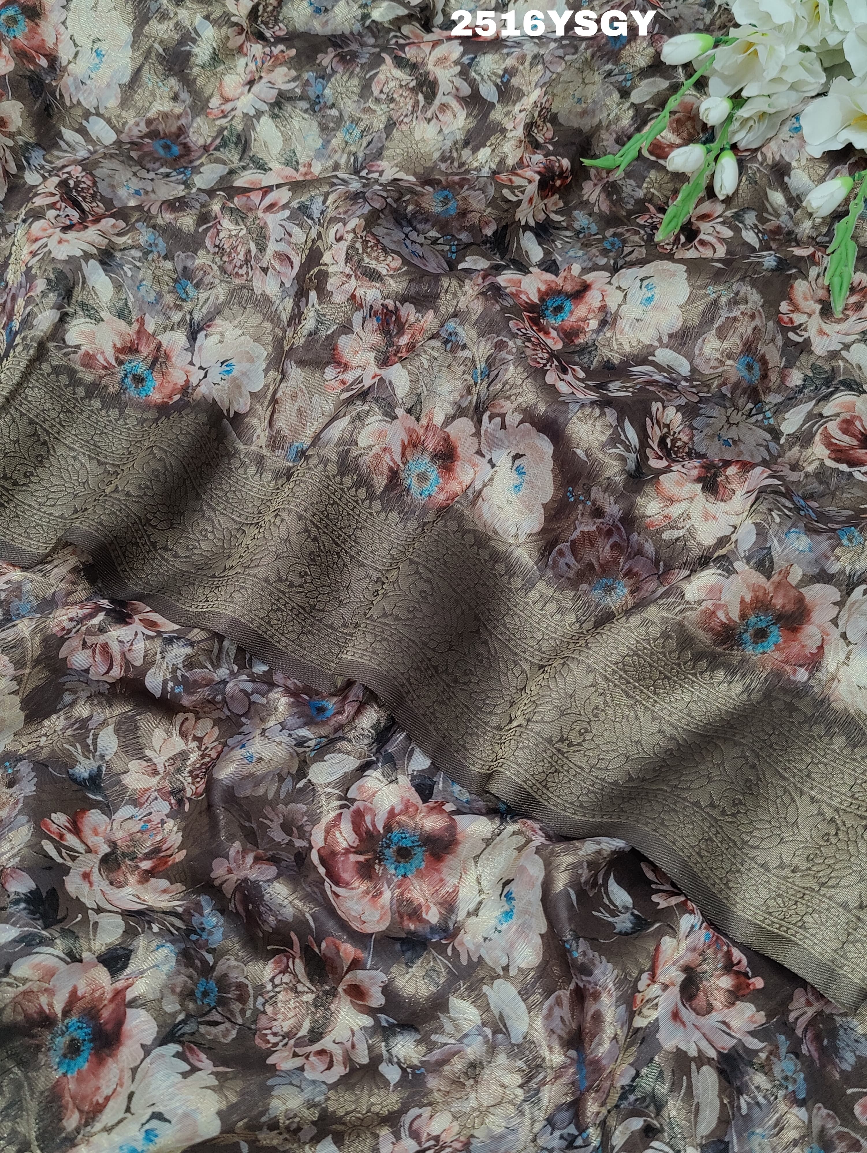 KcPc New Latest Cotton Silk Printed Style With Banarasi zariWork Saree SWA