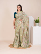 Cotton silk Ajrakh styleSaree under 1000