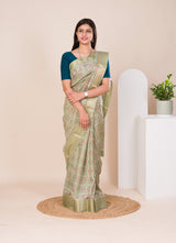 Cotton silk Ajrakh styleSaree under 1000