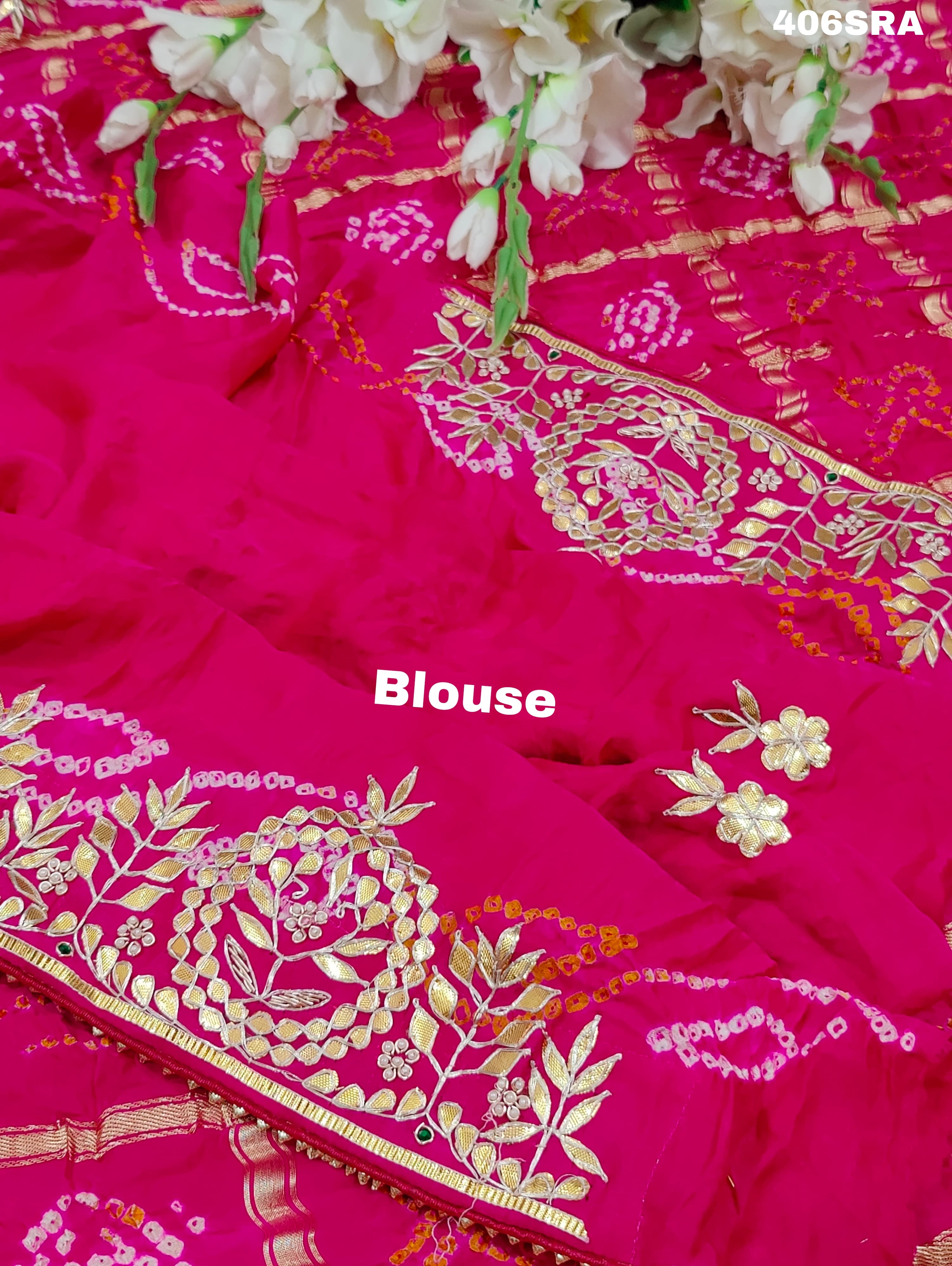 Buy New Latest Pure Gaji Silk Bandhani Ghatchola Gotapatti Saree