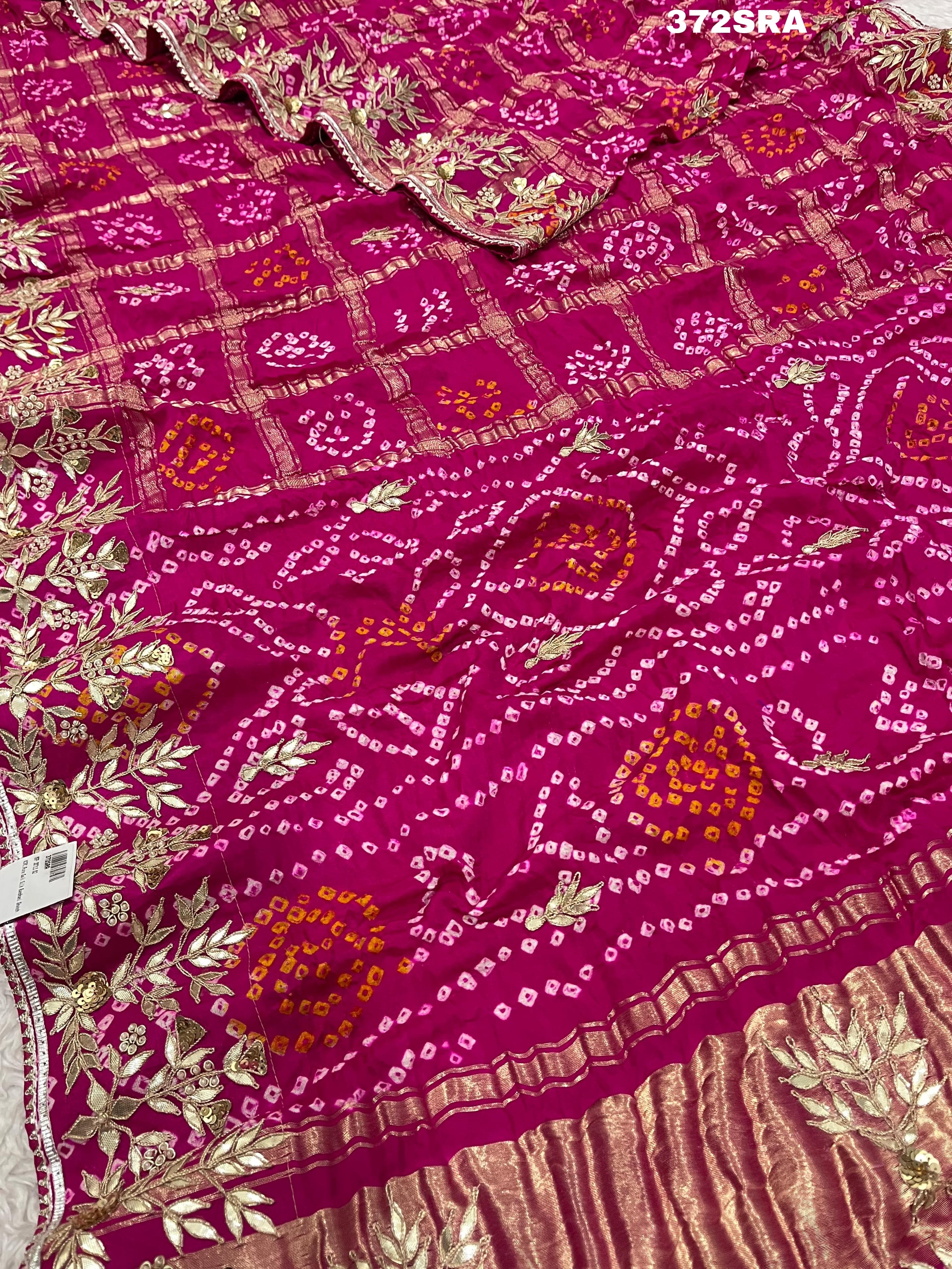 Bandhani Style in very beautiful rani colour